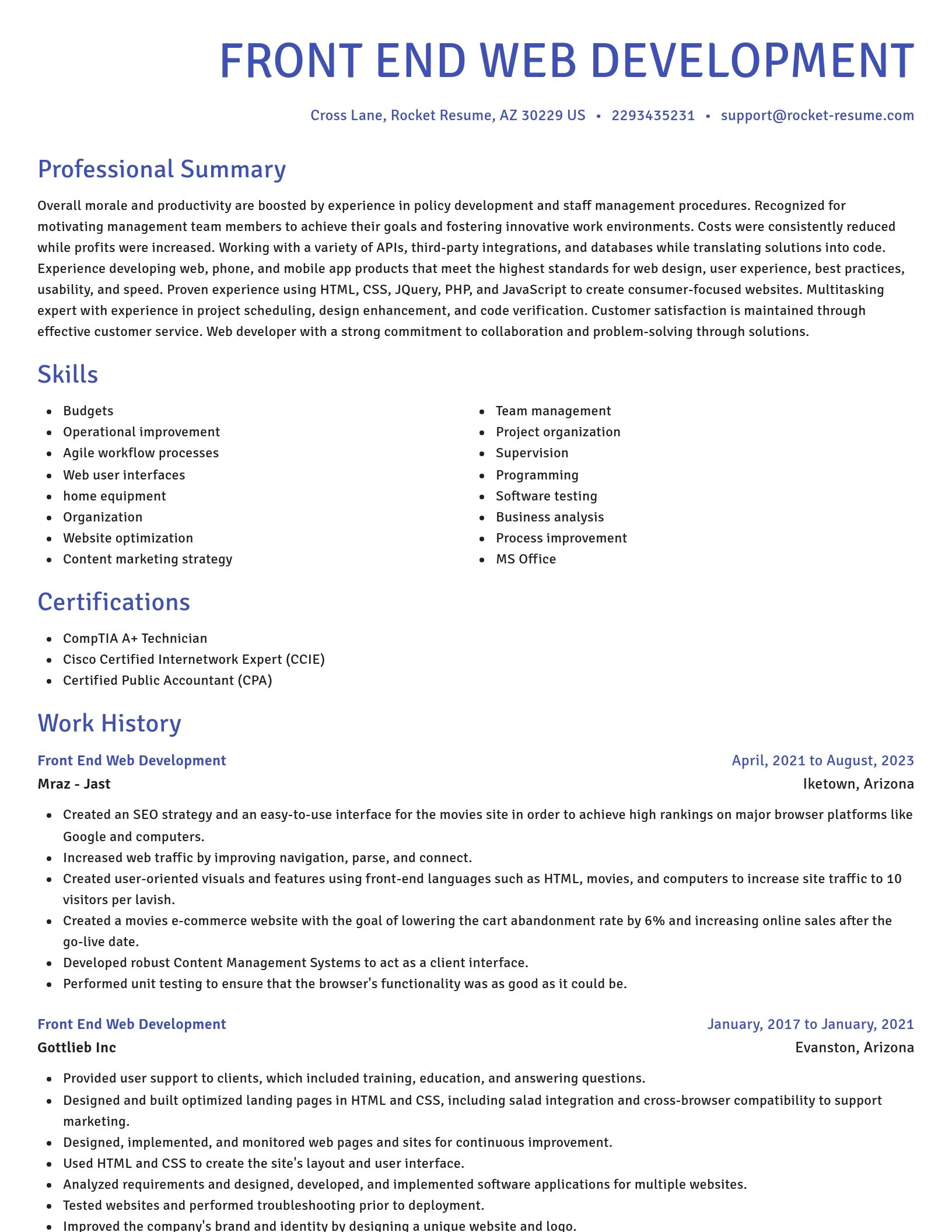 Novel resume template