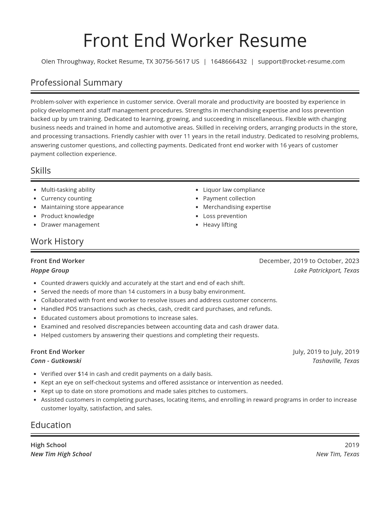Spotlight resume template