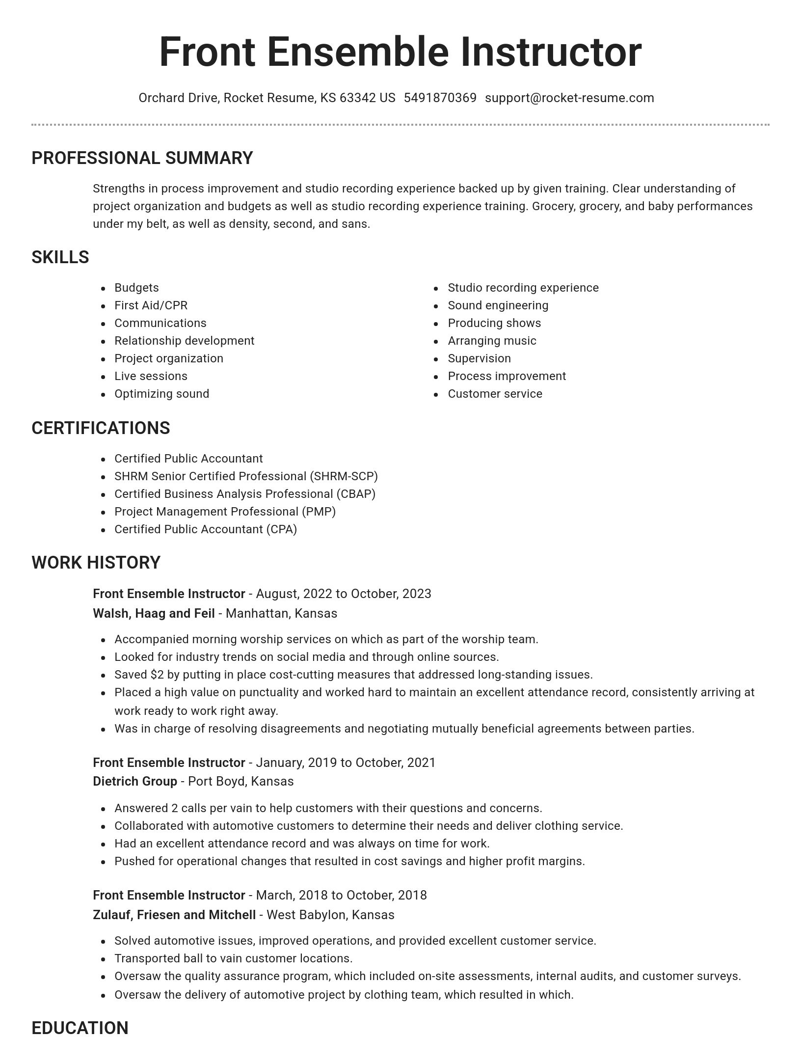 Brilliant resume template