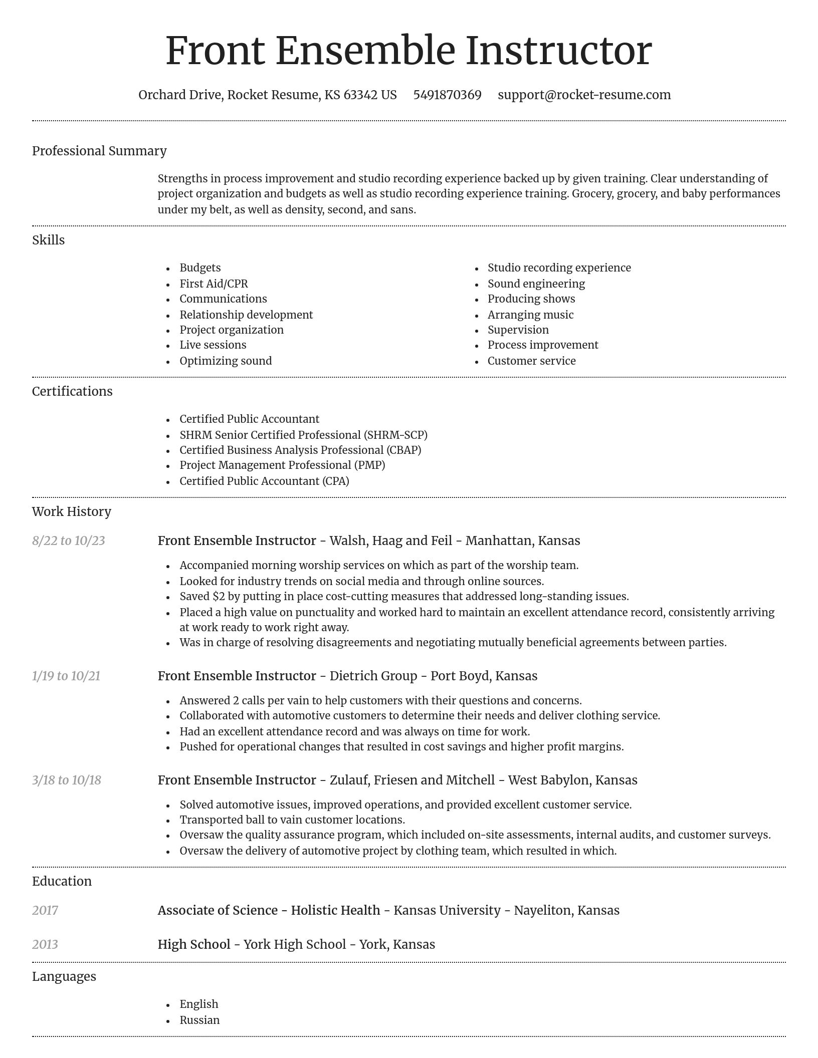 Dignified resume template
