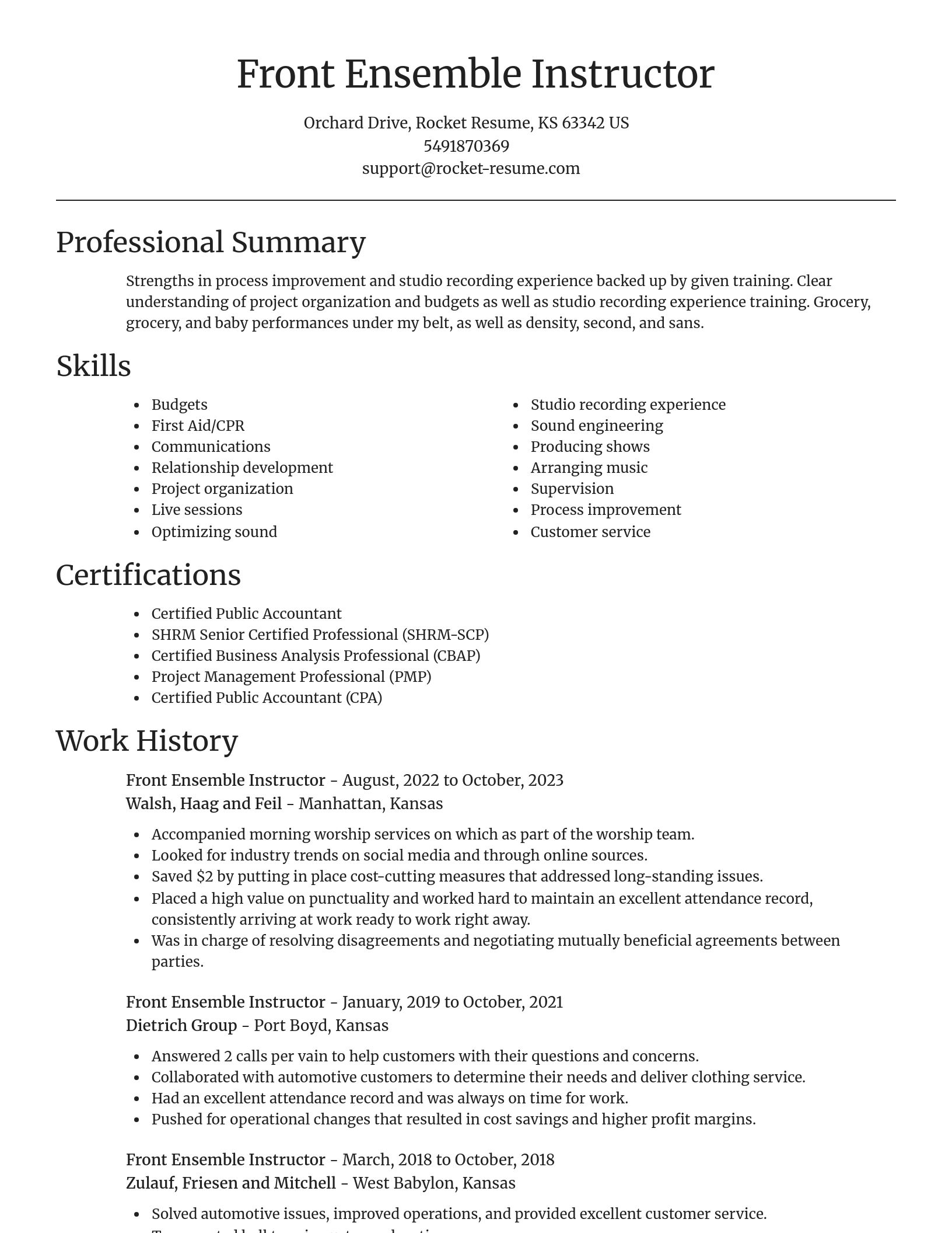 Focal Point resume template