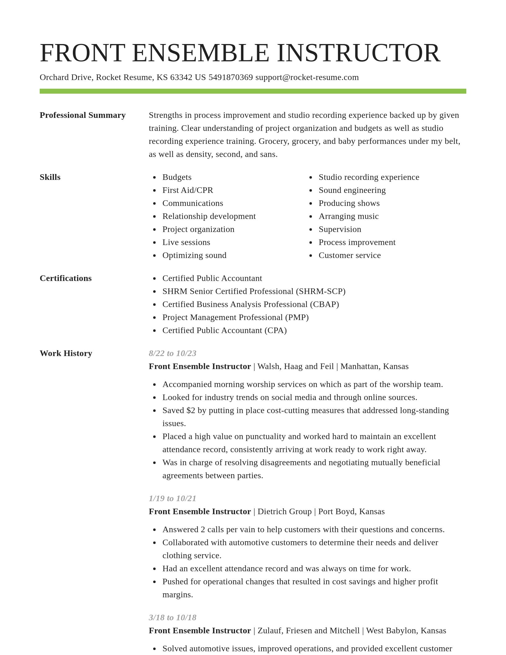 Smart resume template