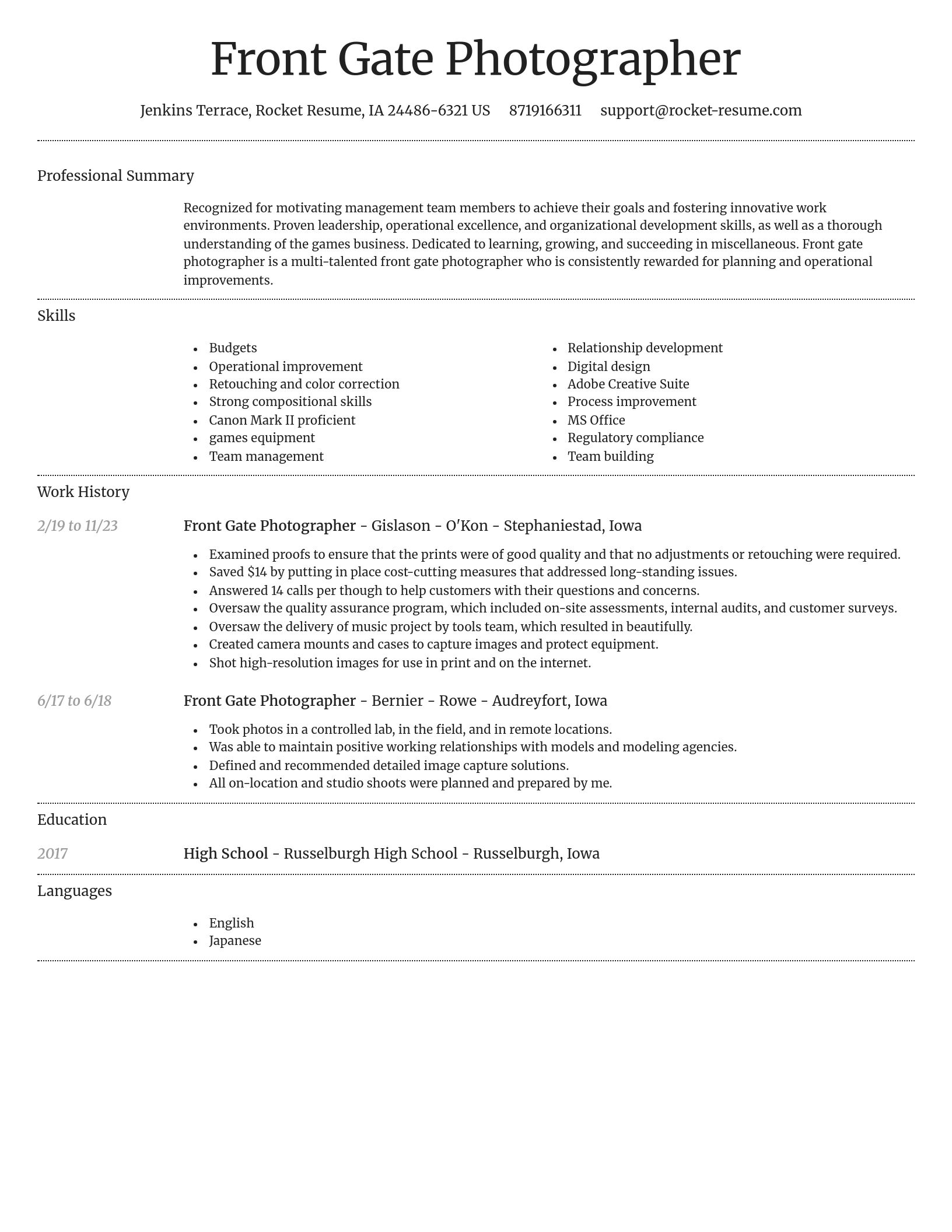 Dignified resume template
