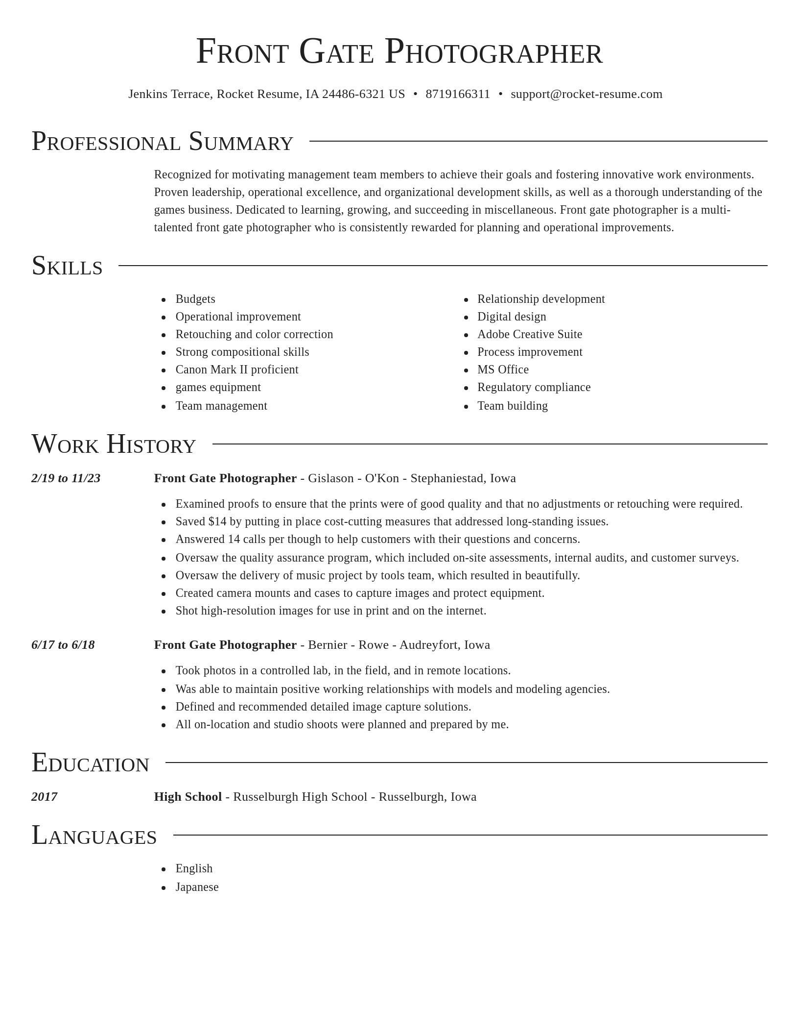Director resume template
