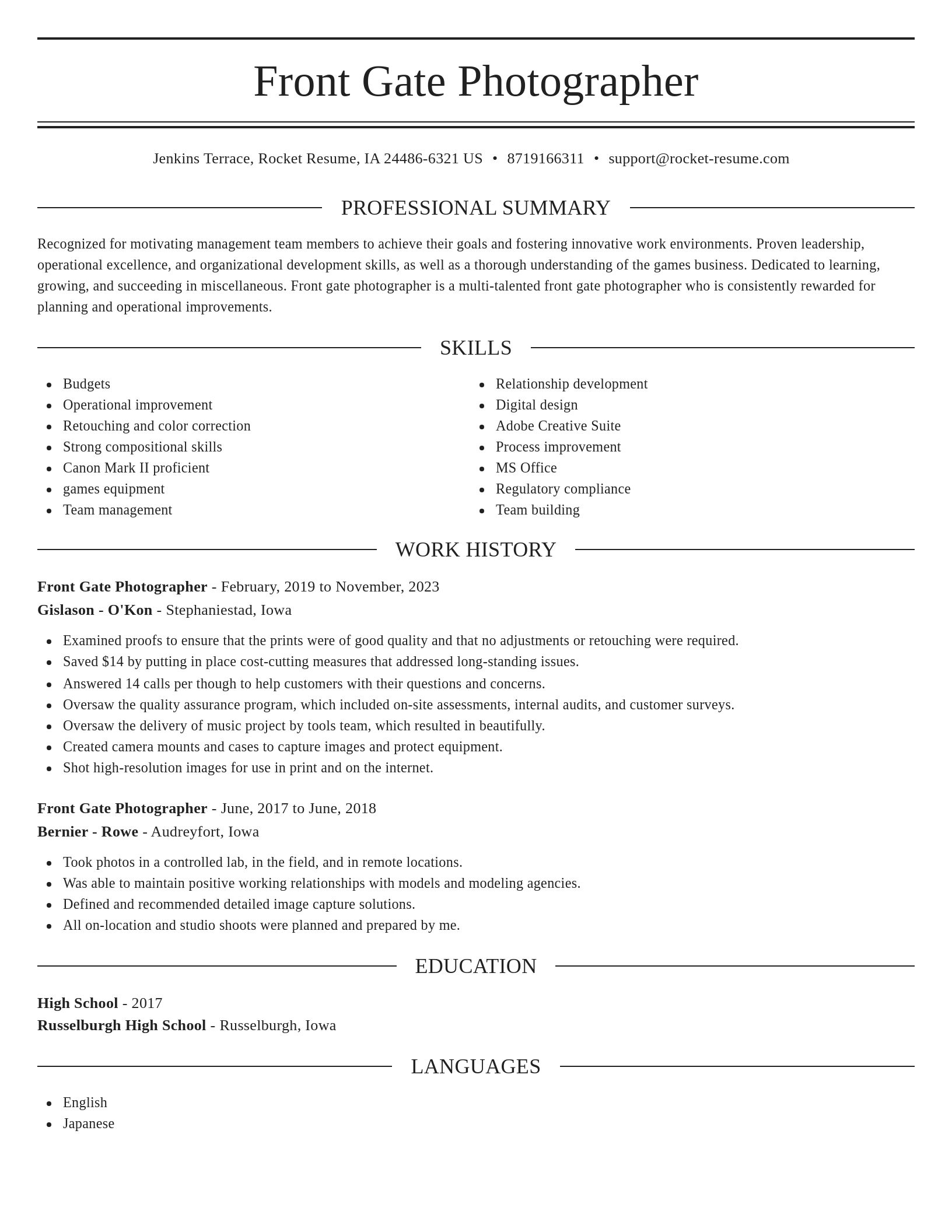 Elegant resume template