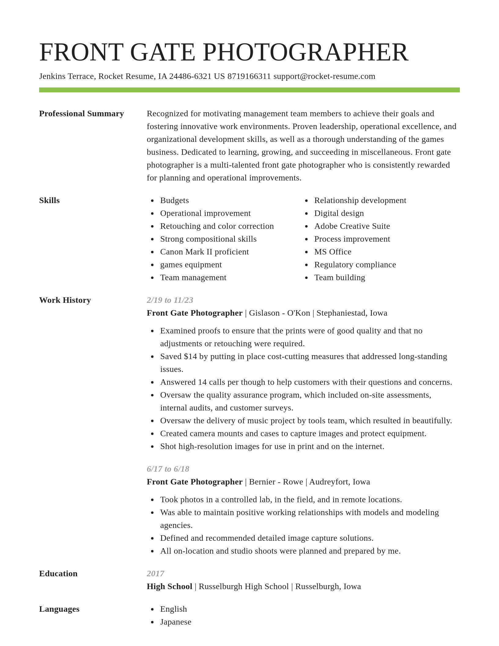 Smart resume template