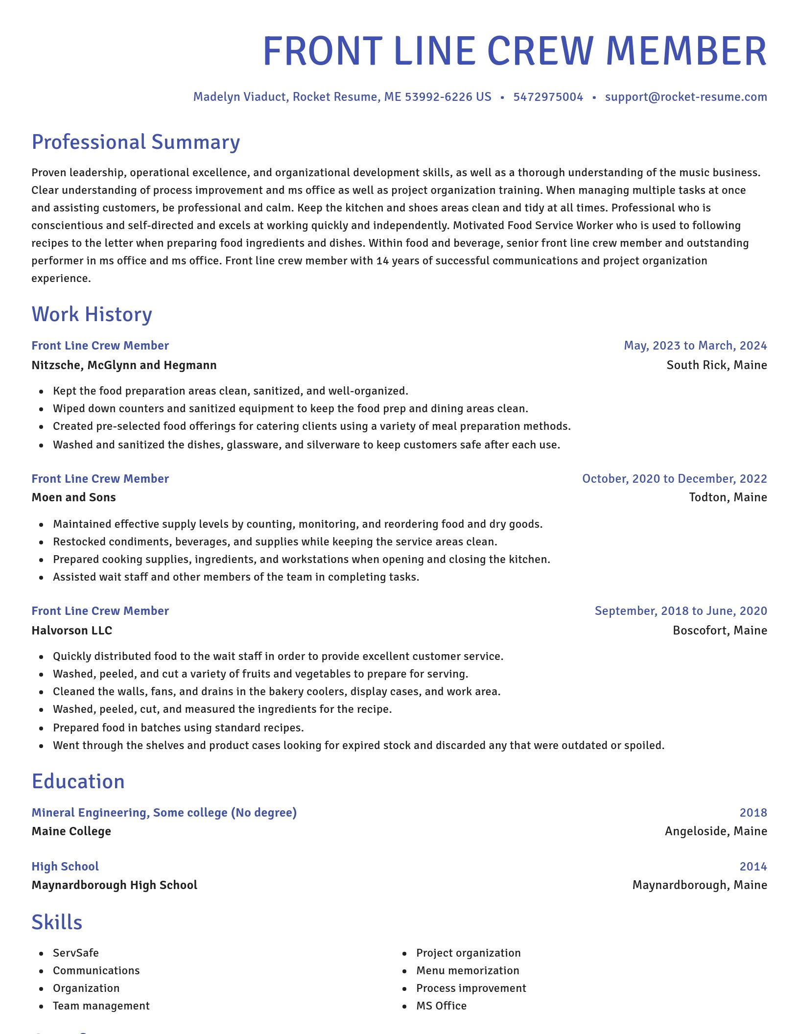 Novel resume template