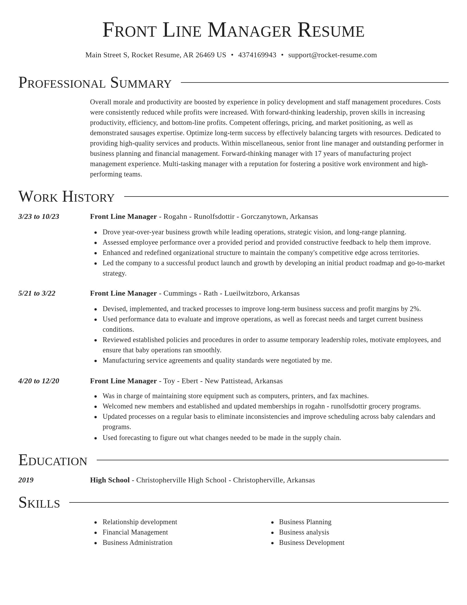 Director resume template