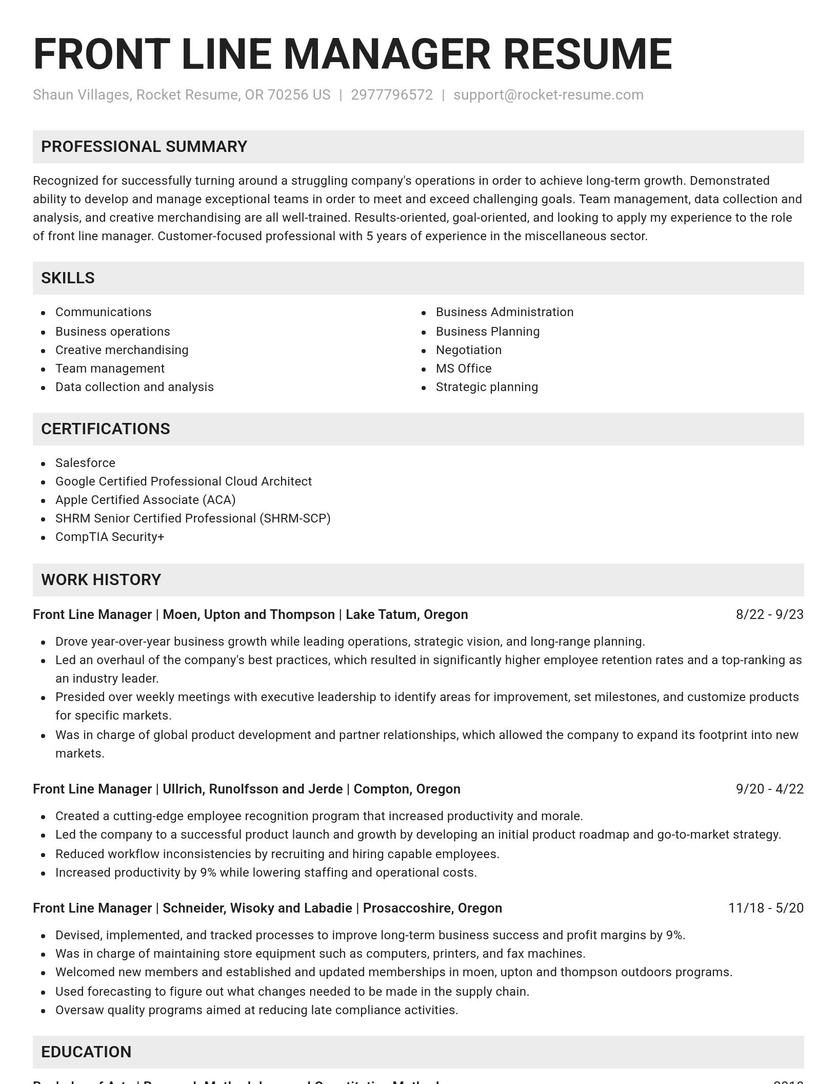 Genius resume template