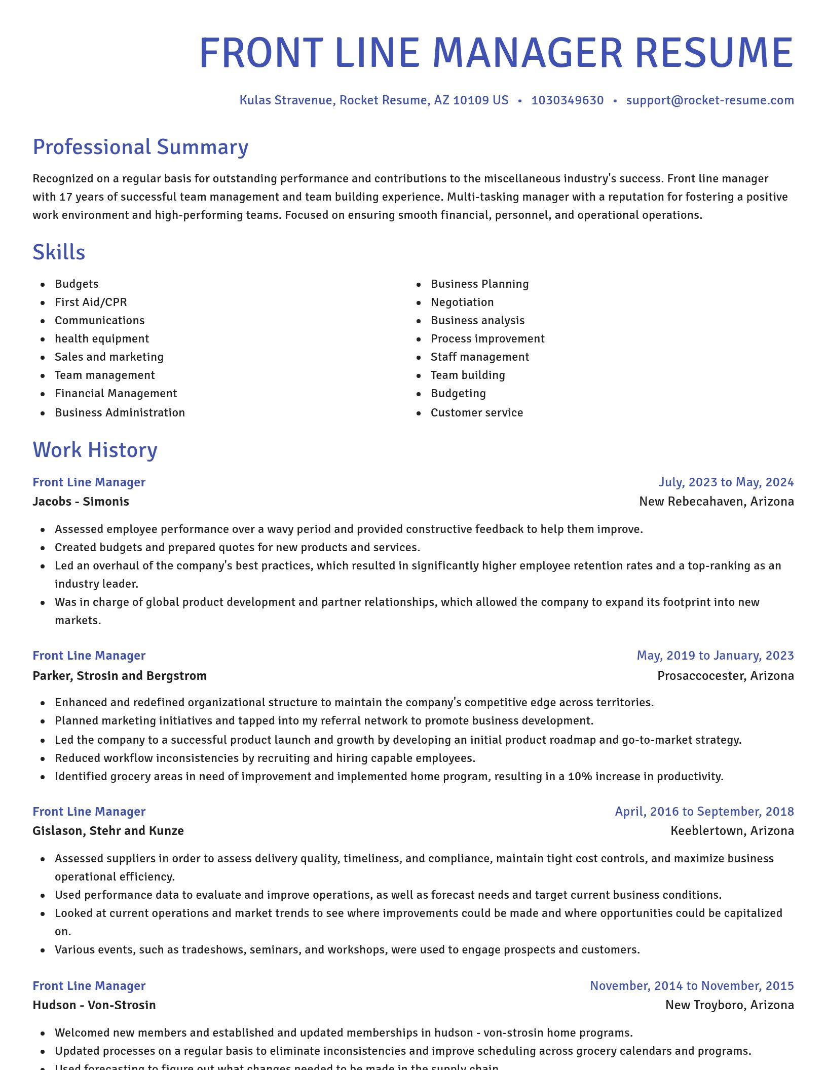 Novel resume template