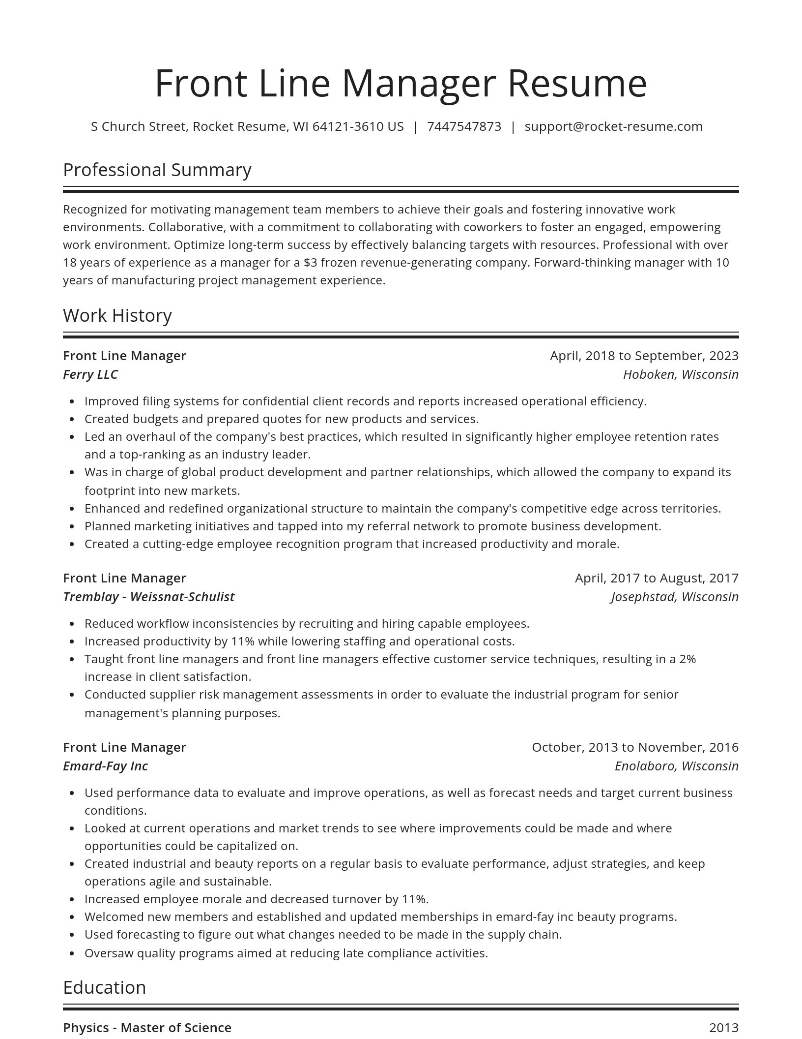 Spotlight resume template