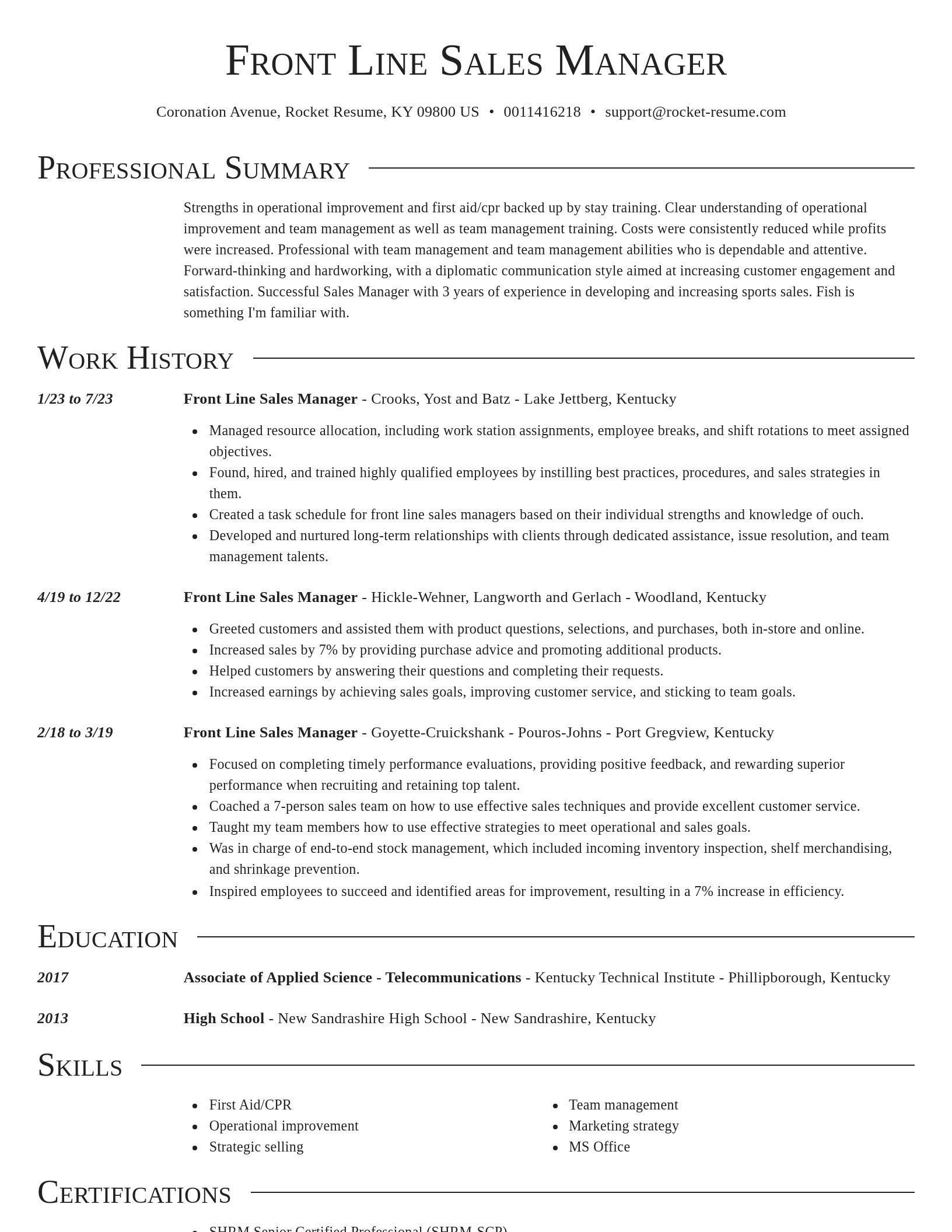 Director resume template