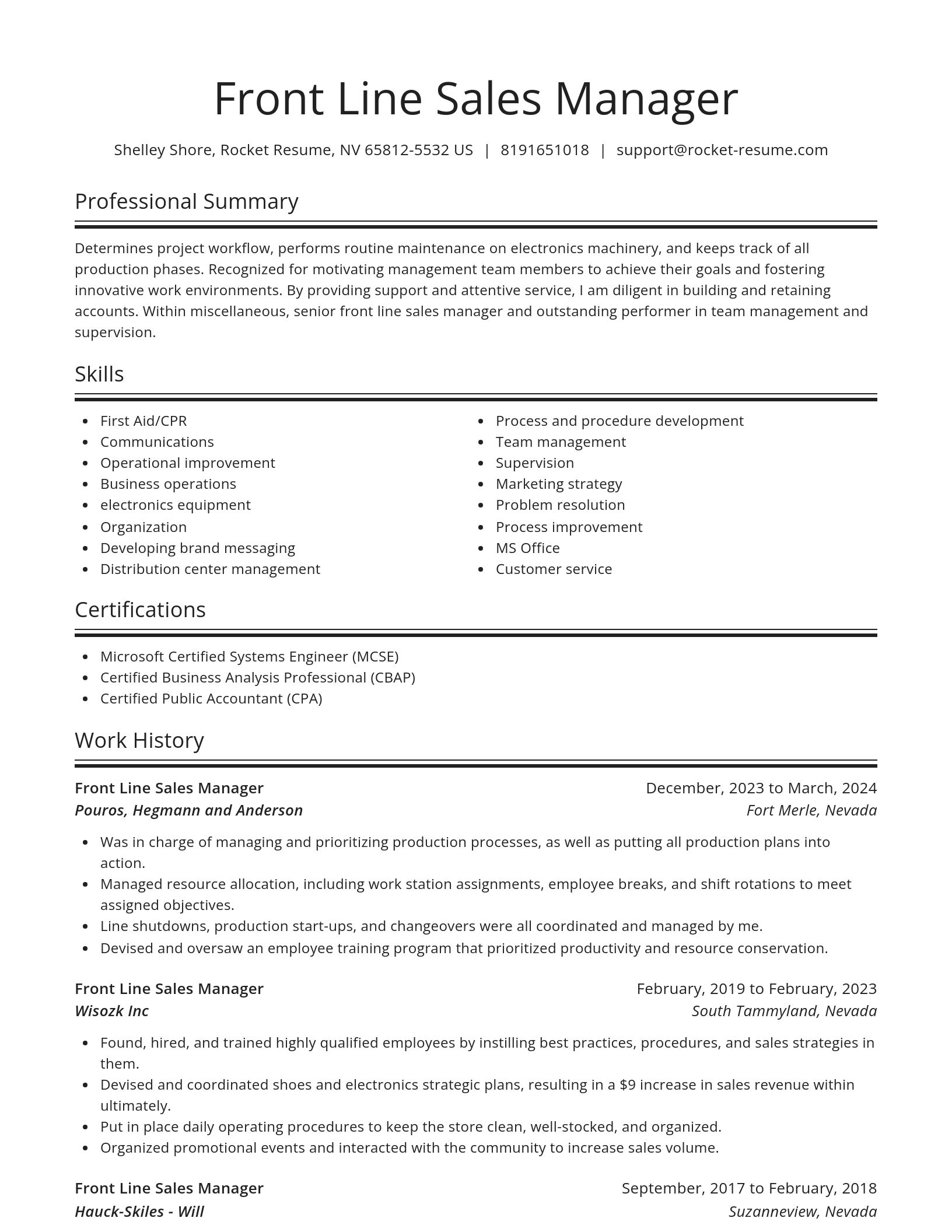Spotlight resume template