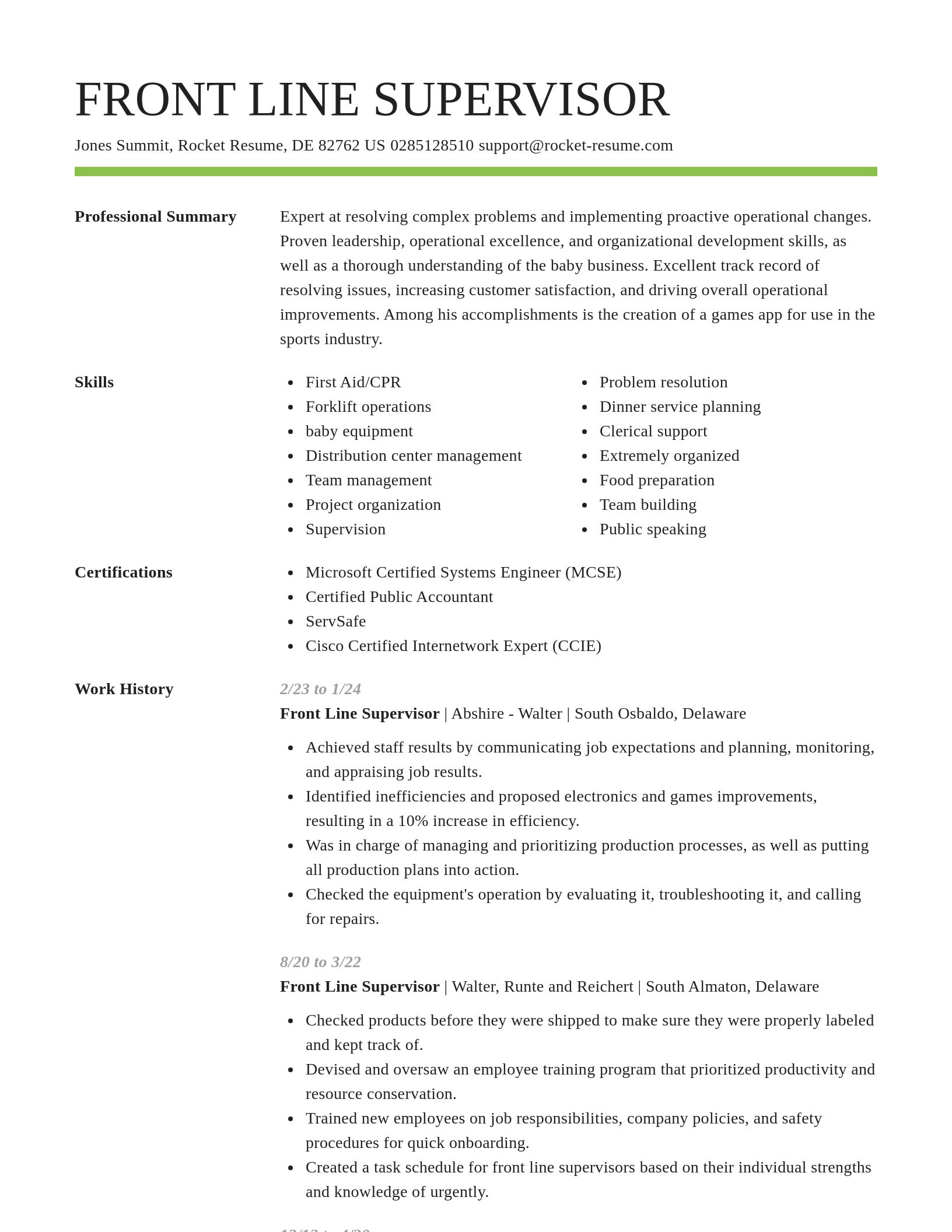 Smart resume template