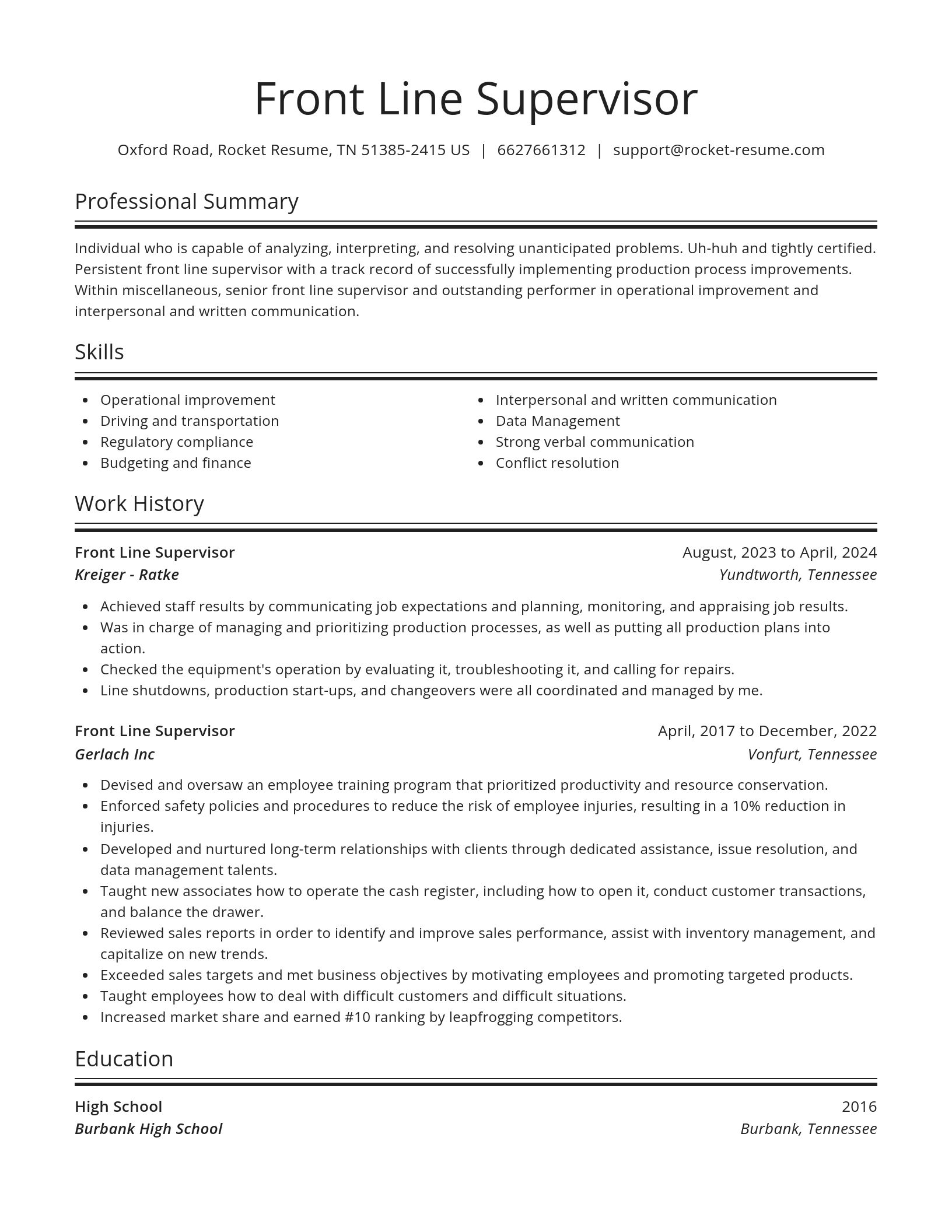 Spotlight resume template