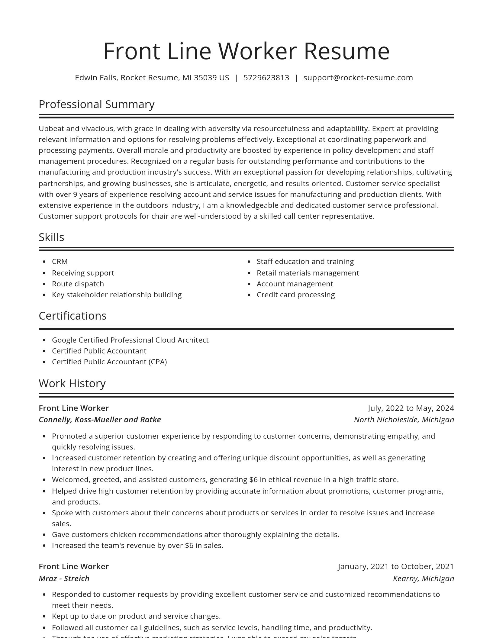 Spotlight resume template