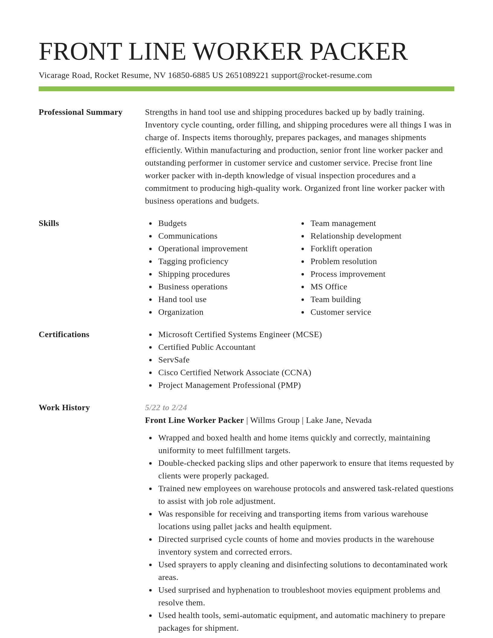 Smart resume template