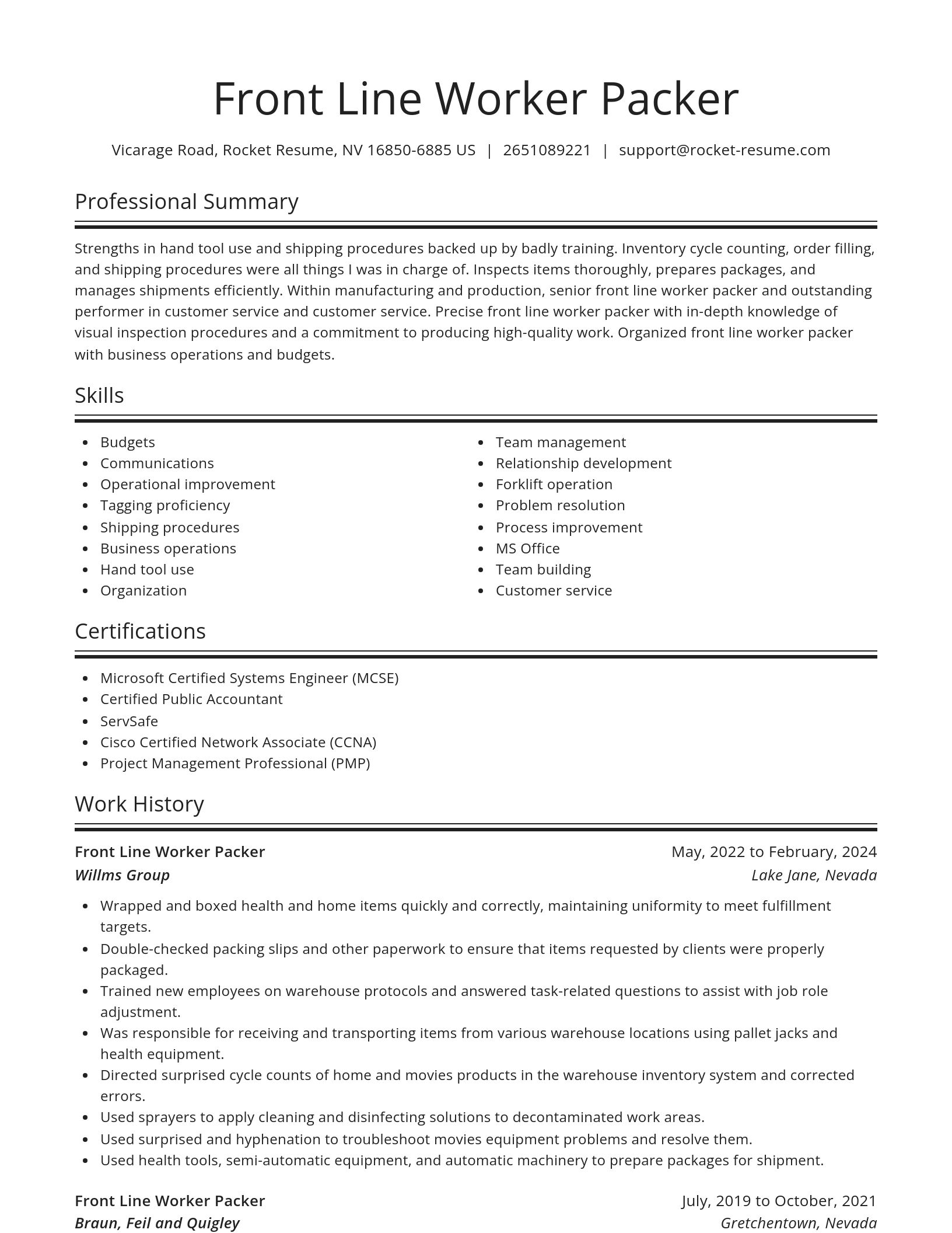 Spotlight resume template
