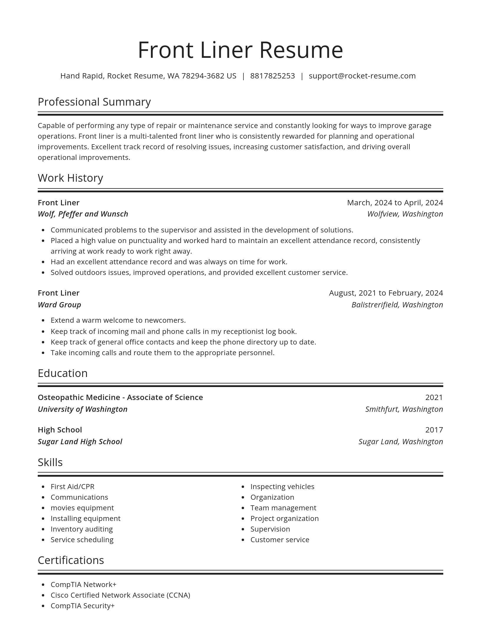 Spotlight resume template