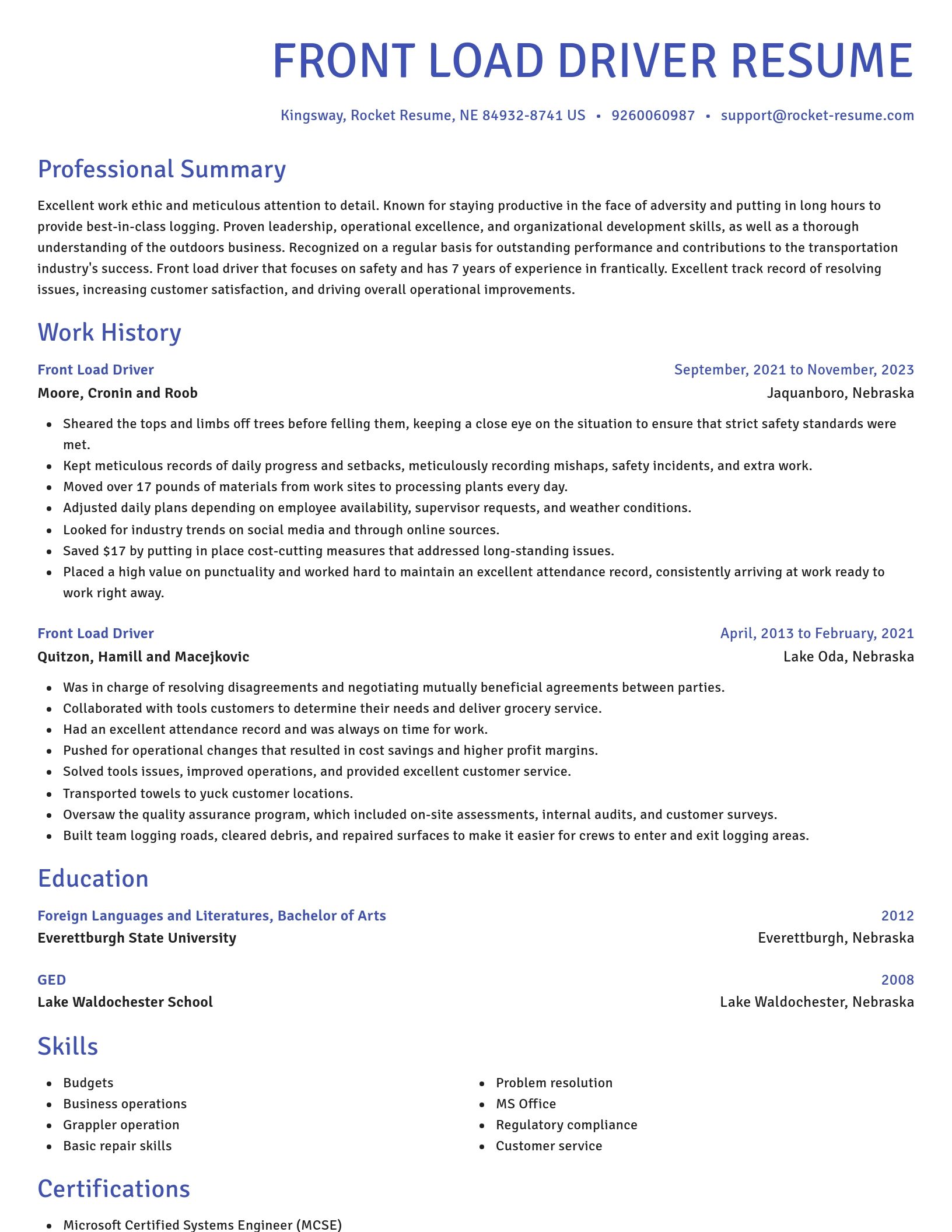 Novel resume template