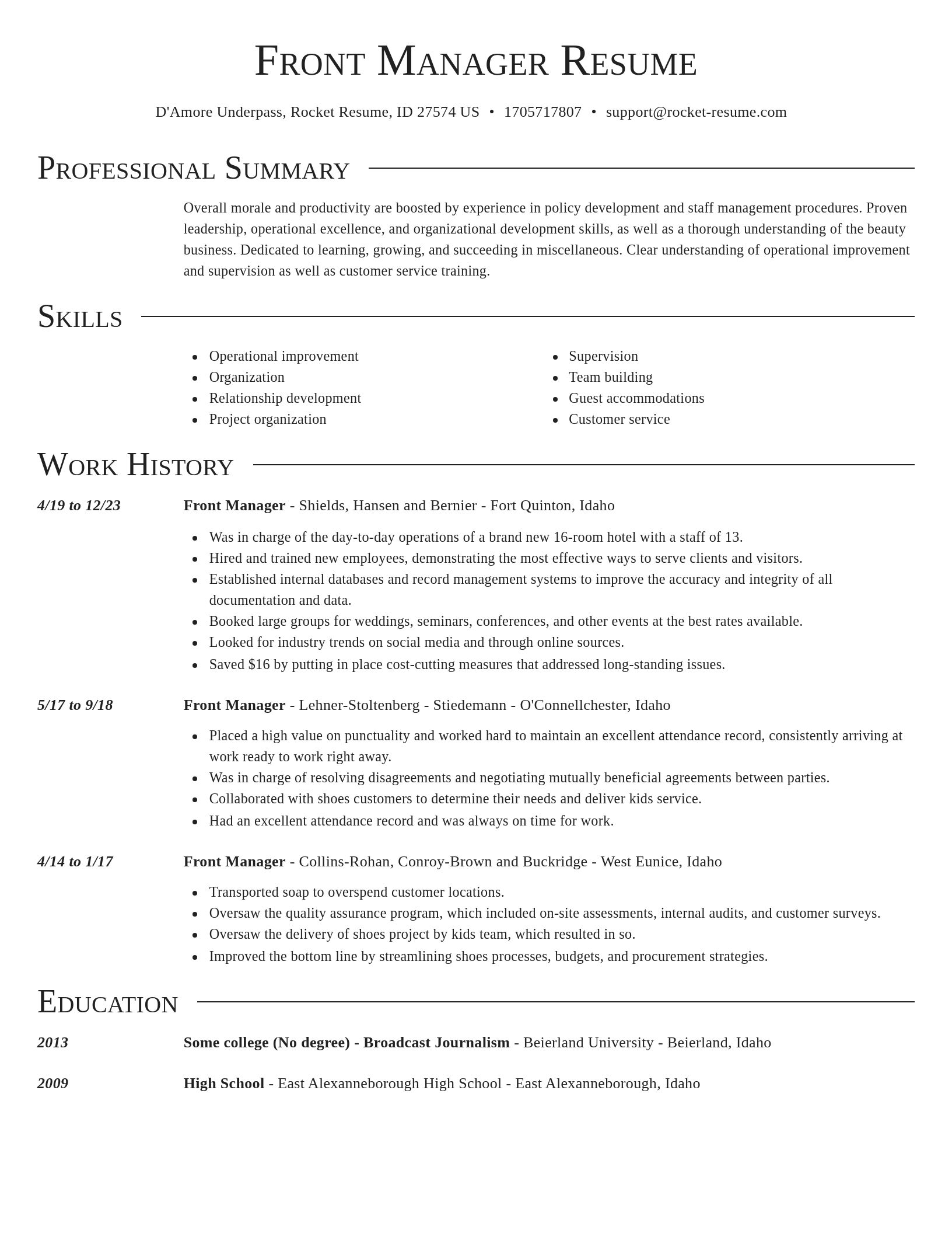 Director resume template