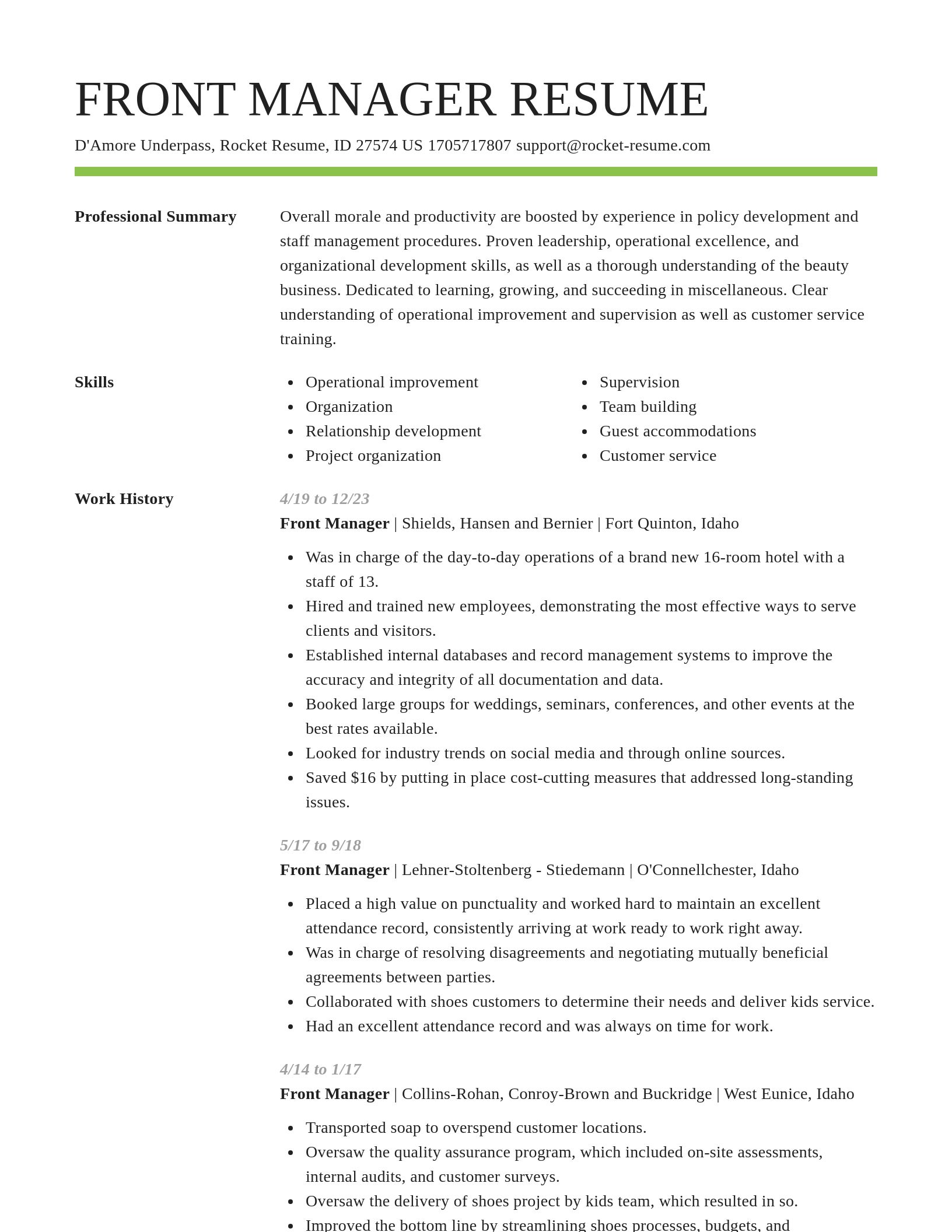 Smart resume template