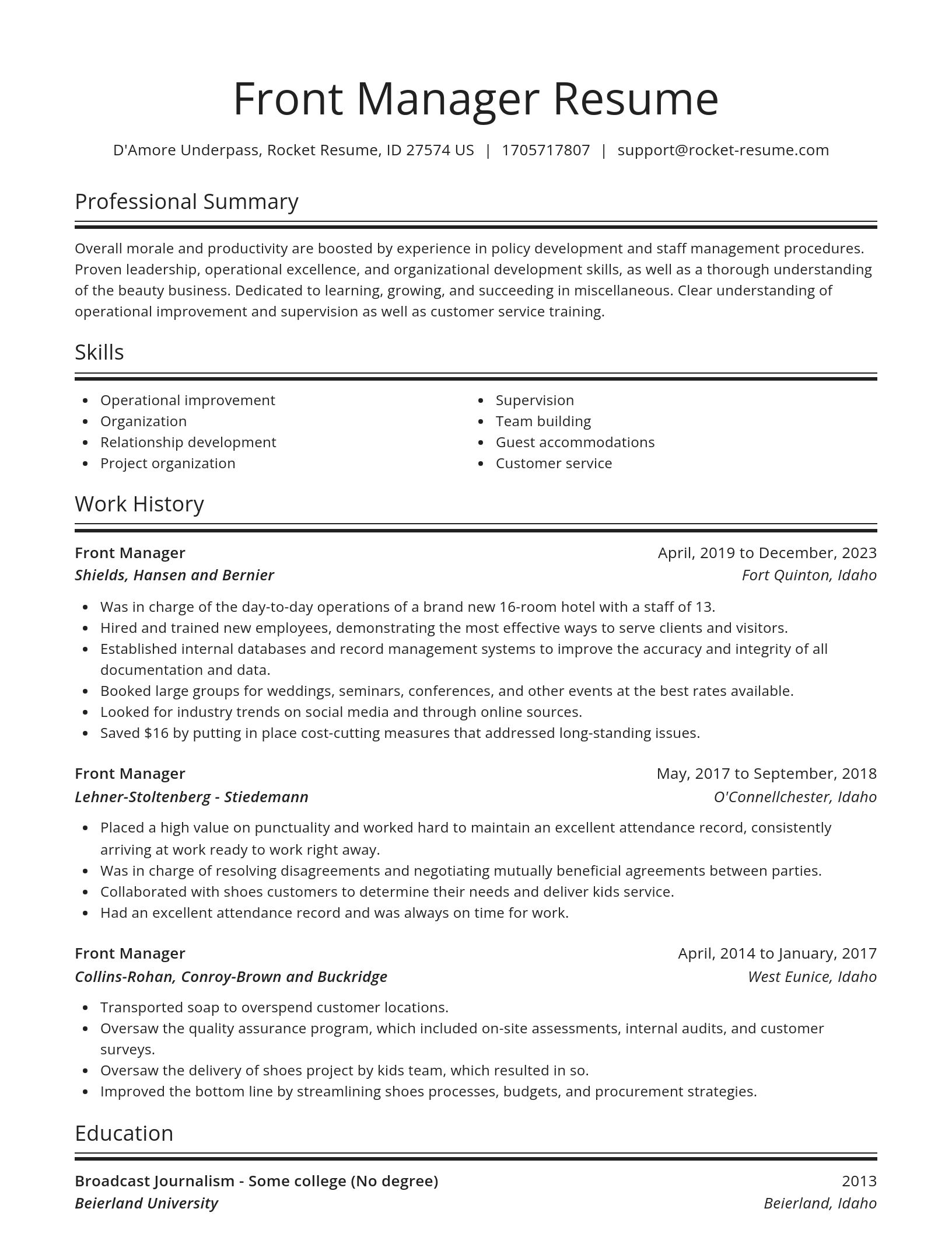 Spotlight resume template
