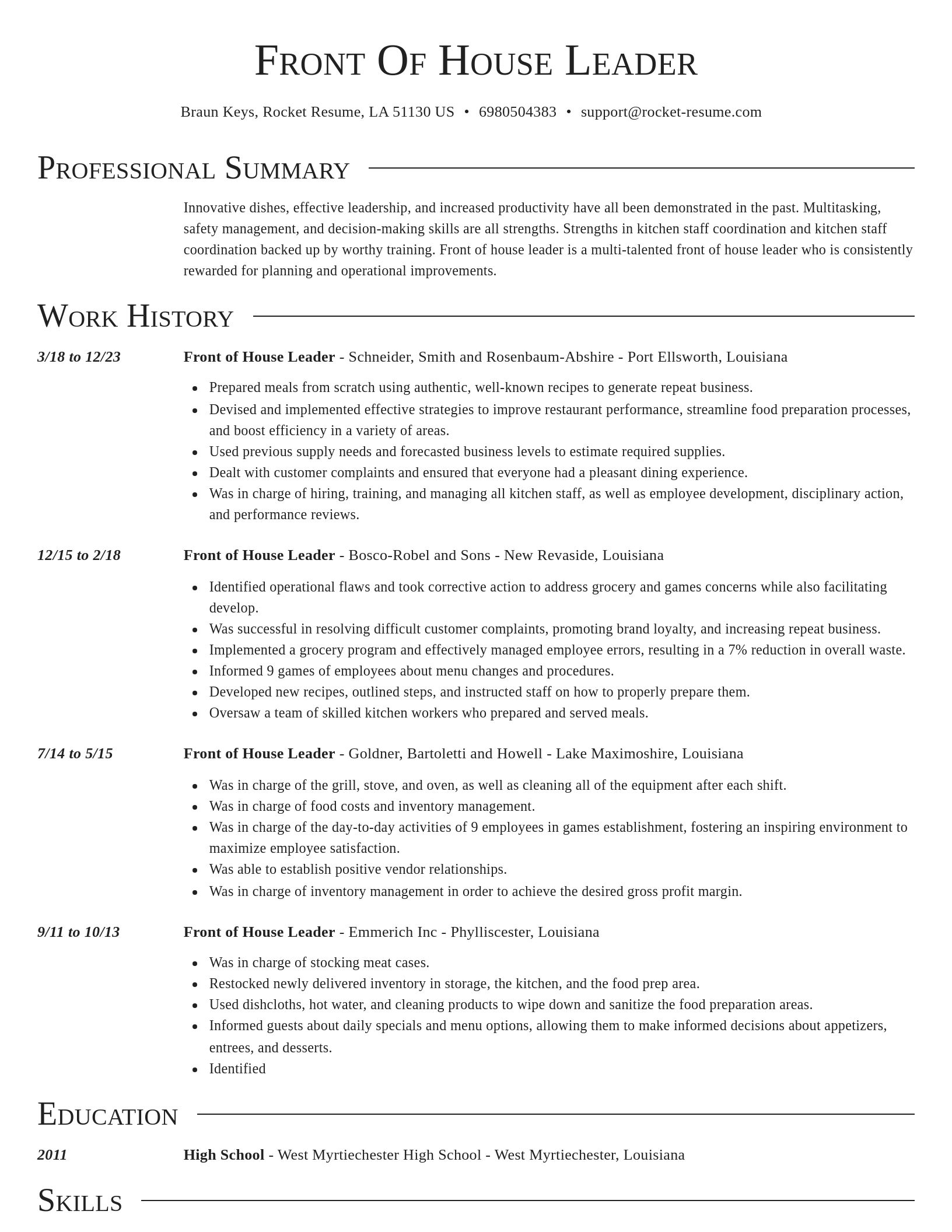 Director resume template