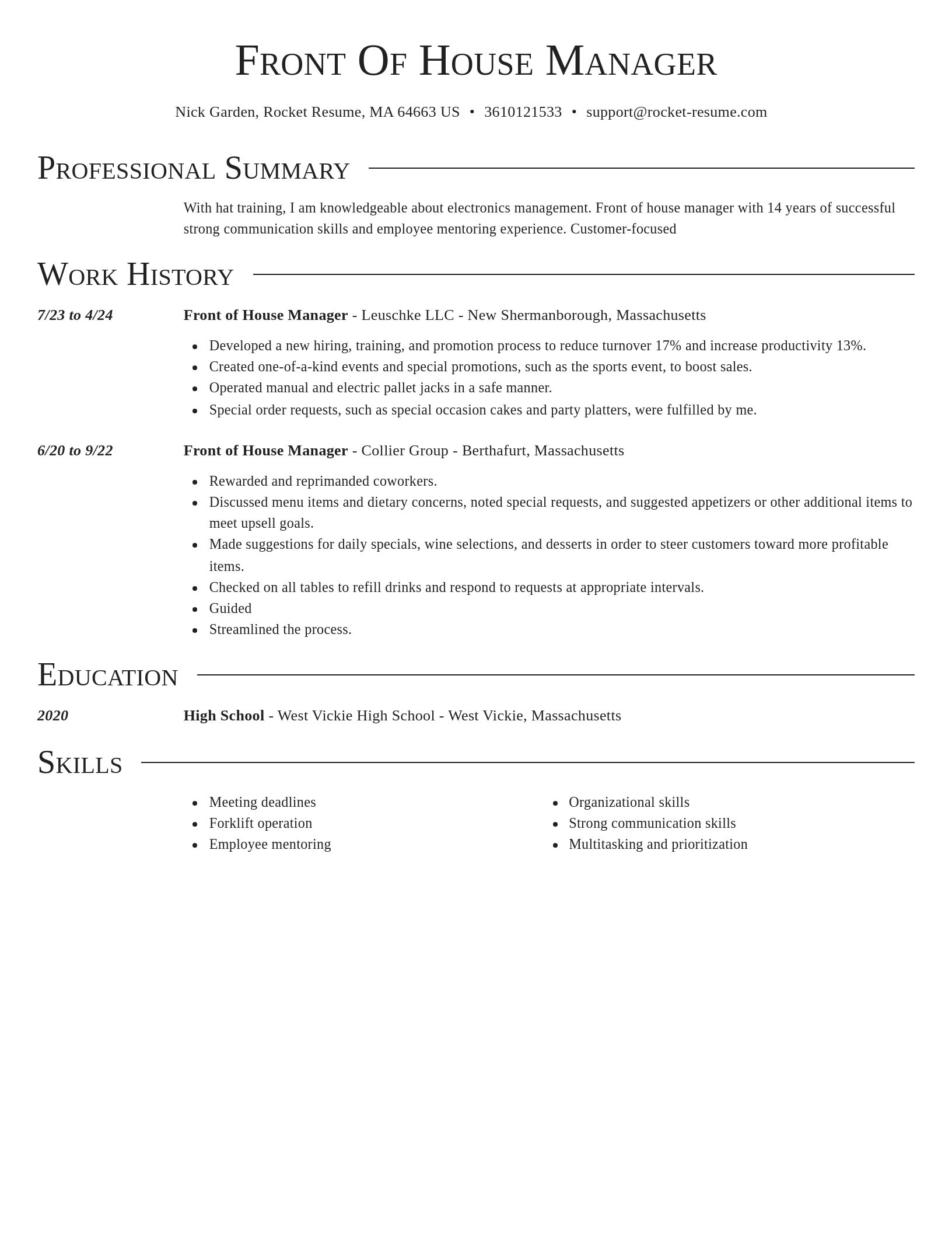 Director resume template