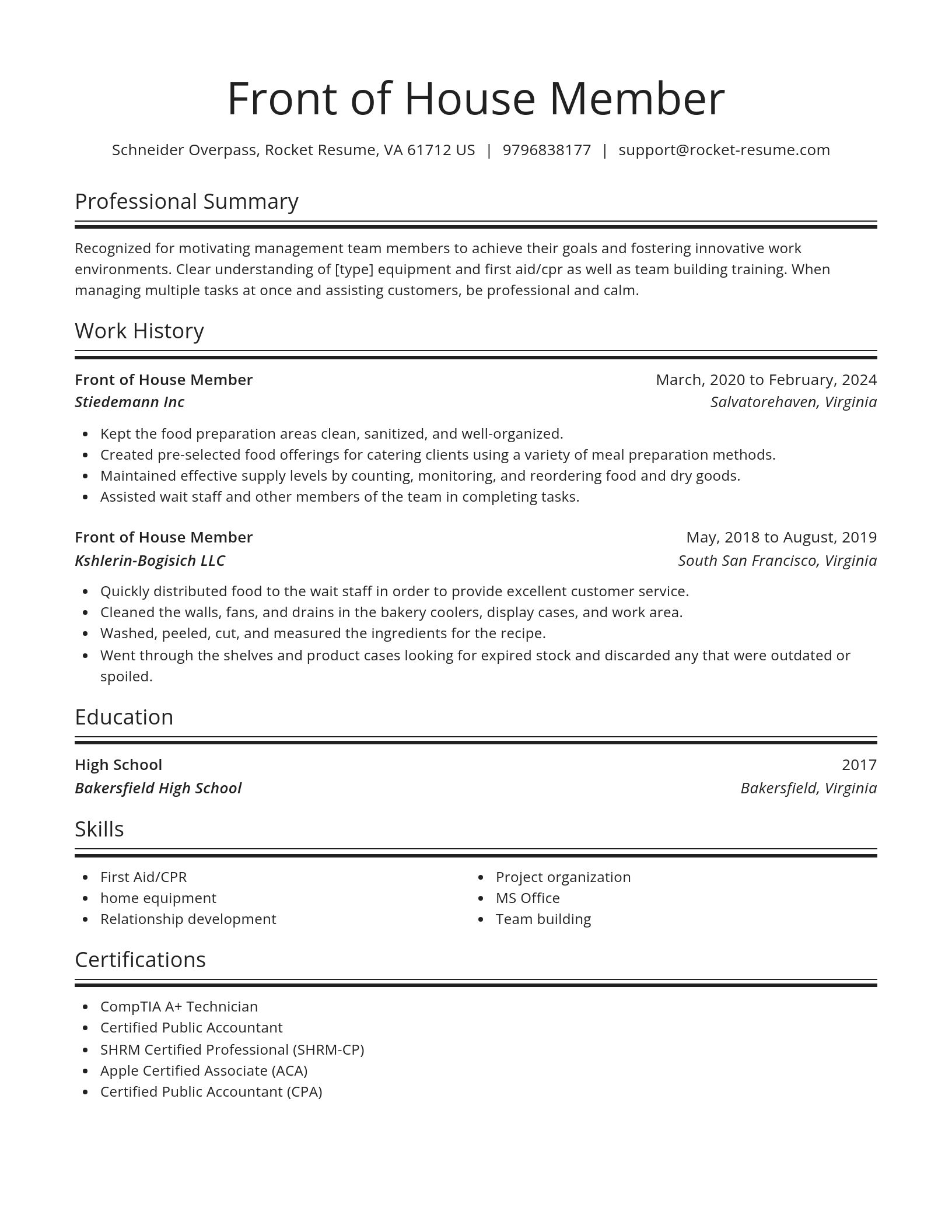 Spotlight resume template