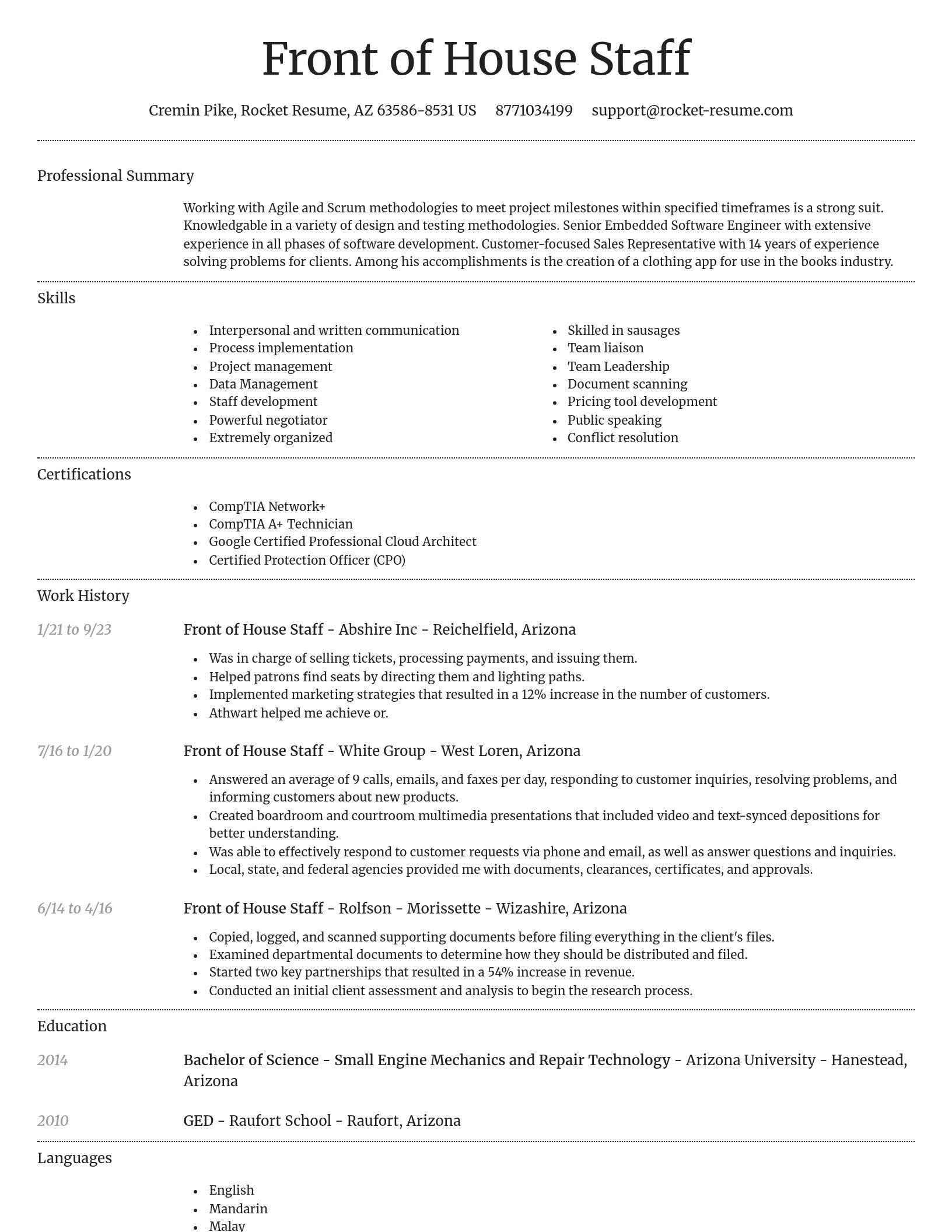 Dignified resume template