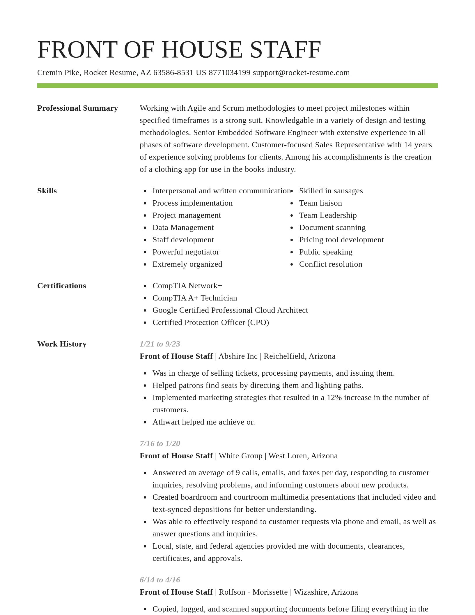 Smart resume template