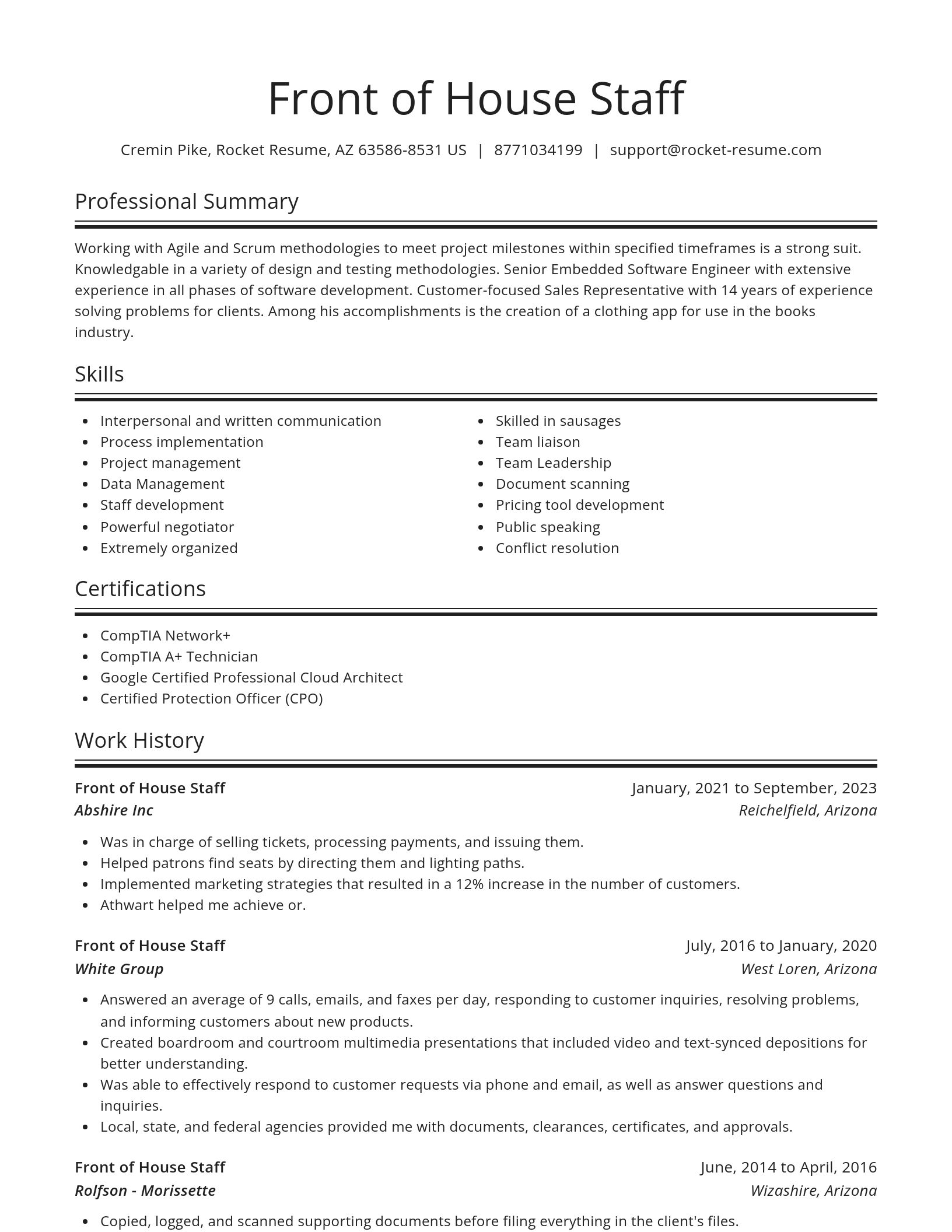 Spotlight resume template