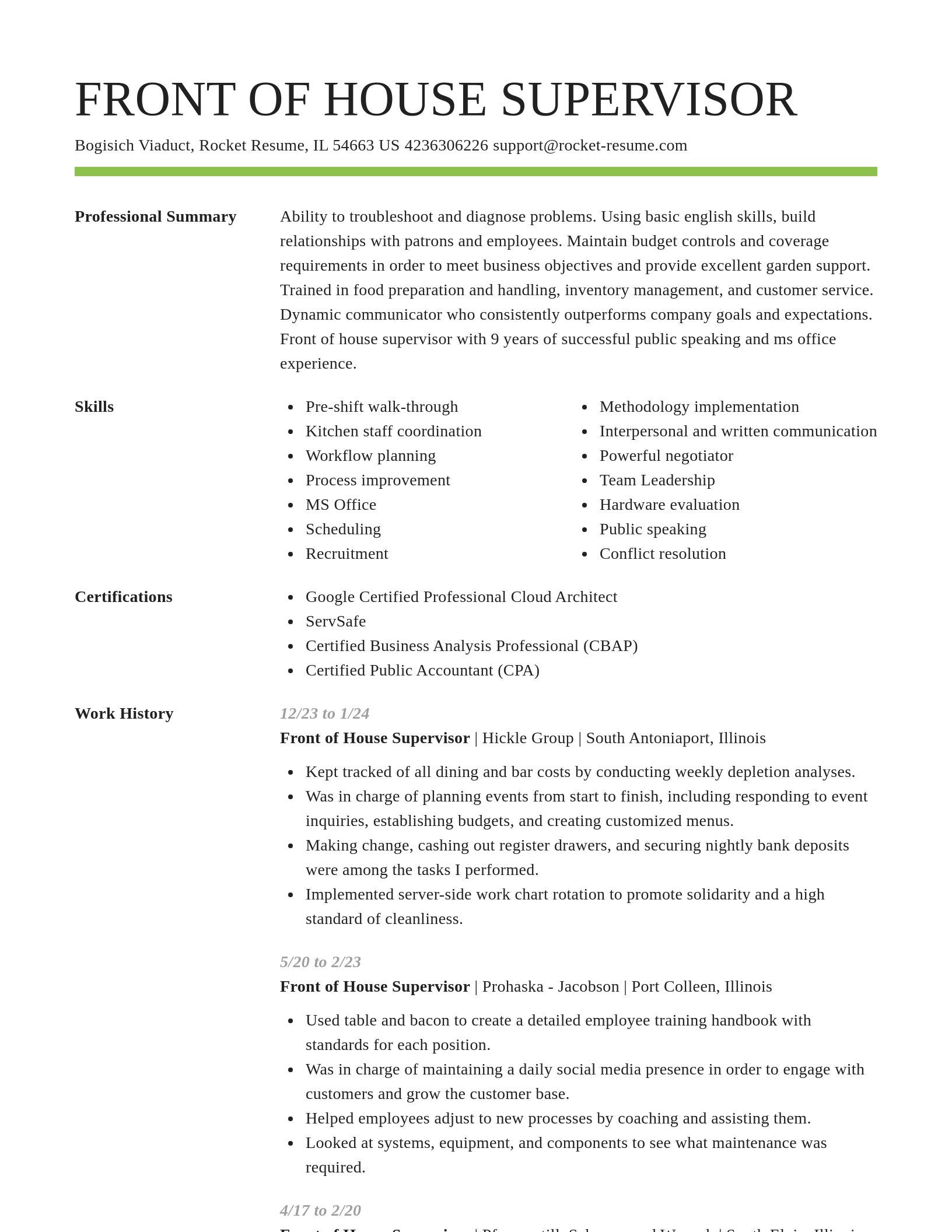 Smart resume template