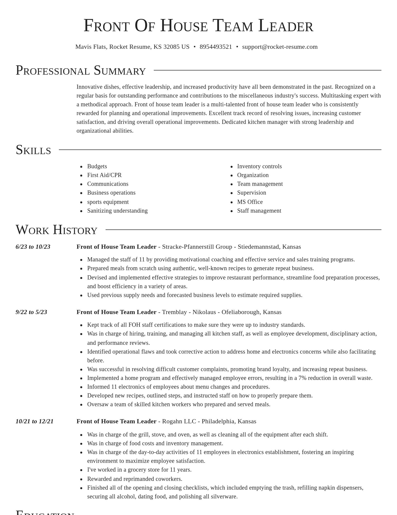 Director resume template