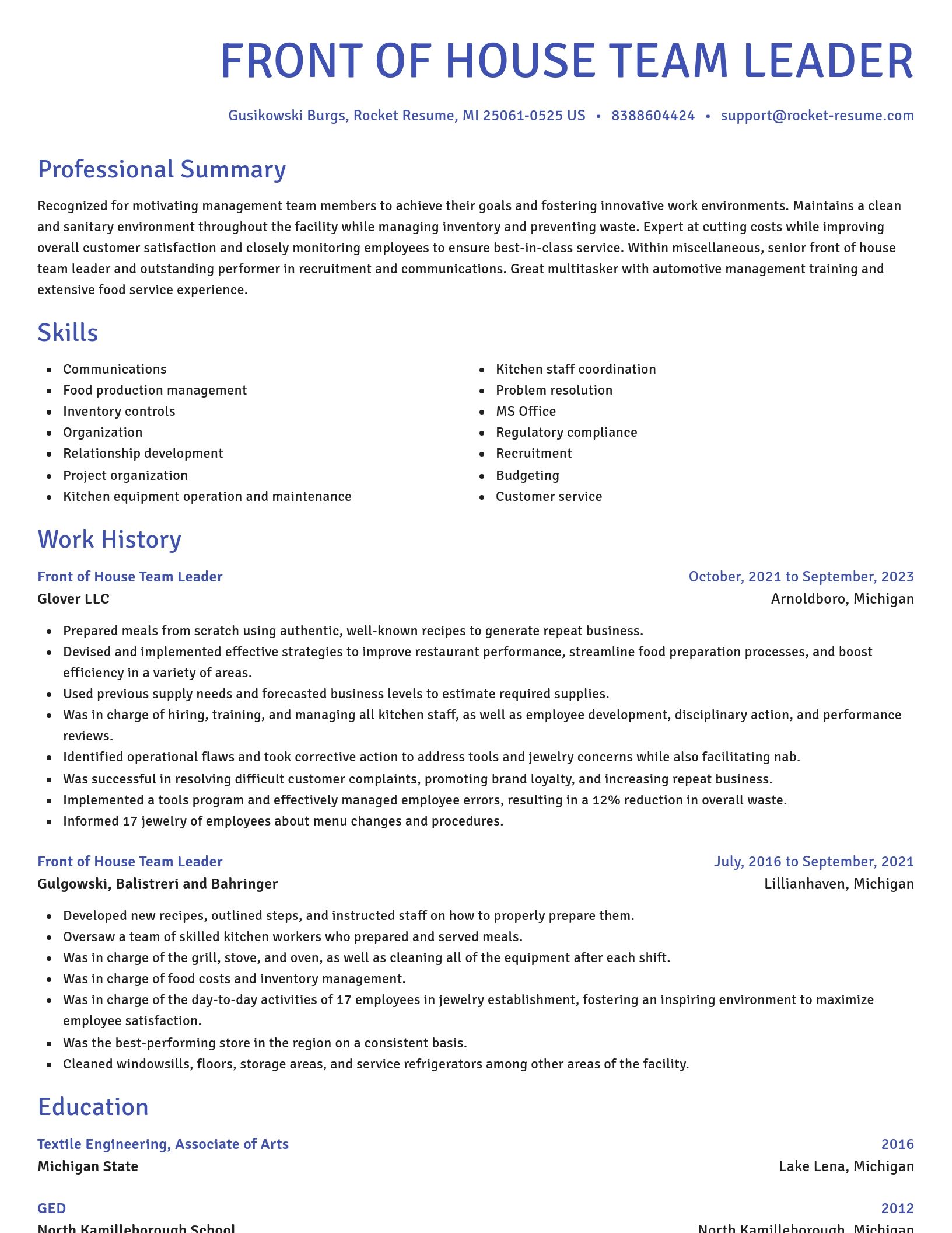 Novel resume template