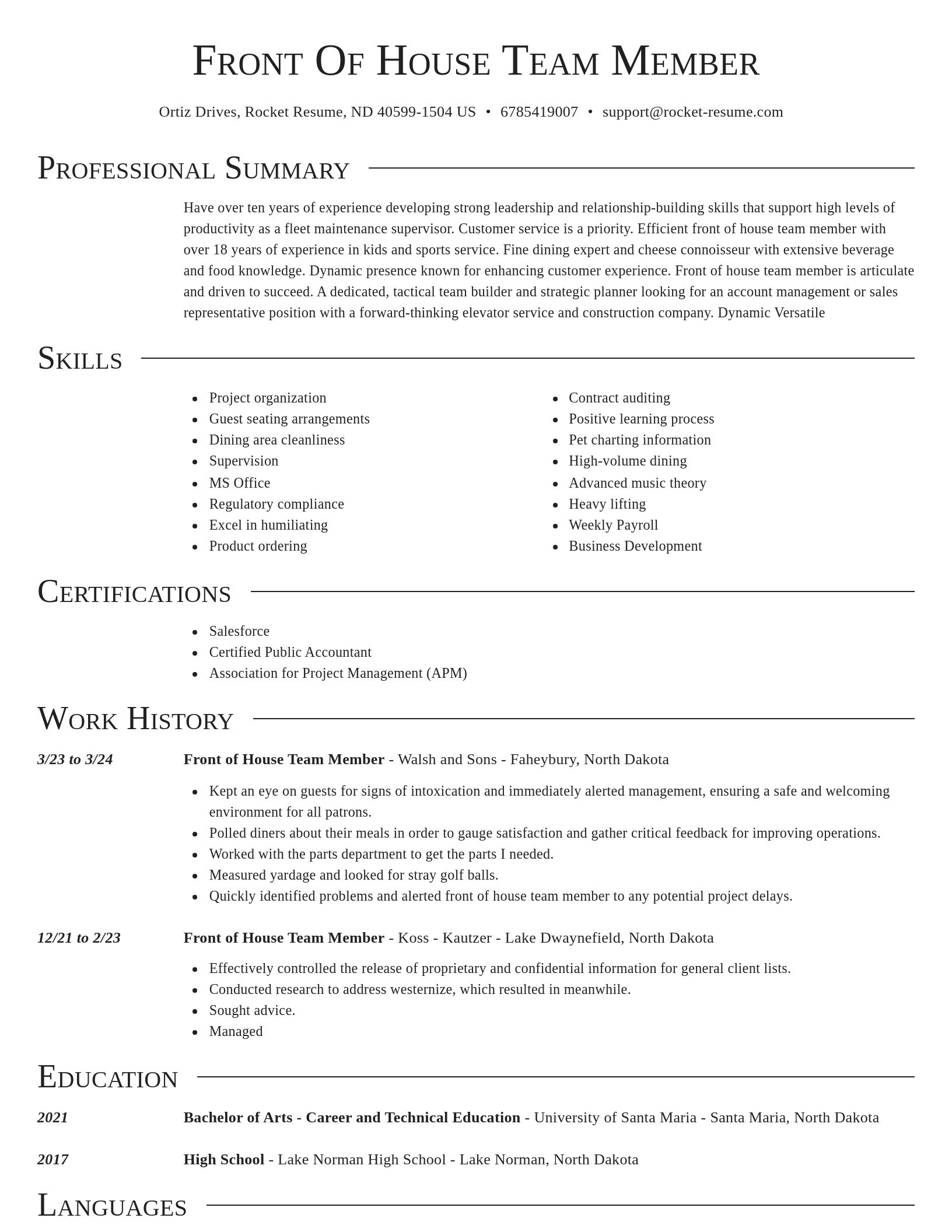 Director resume template