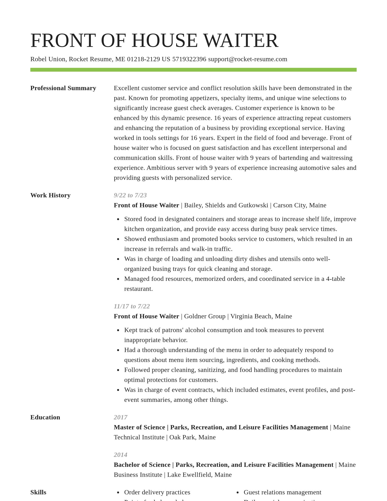Smart resume template