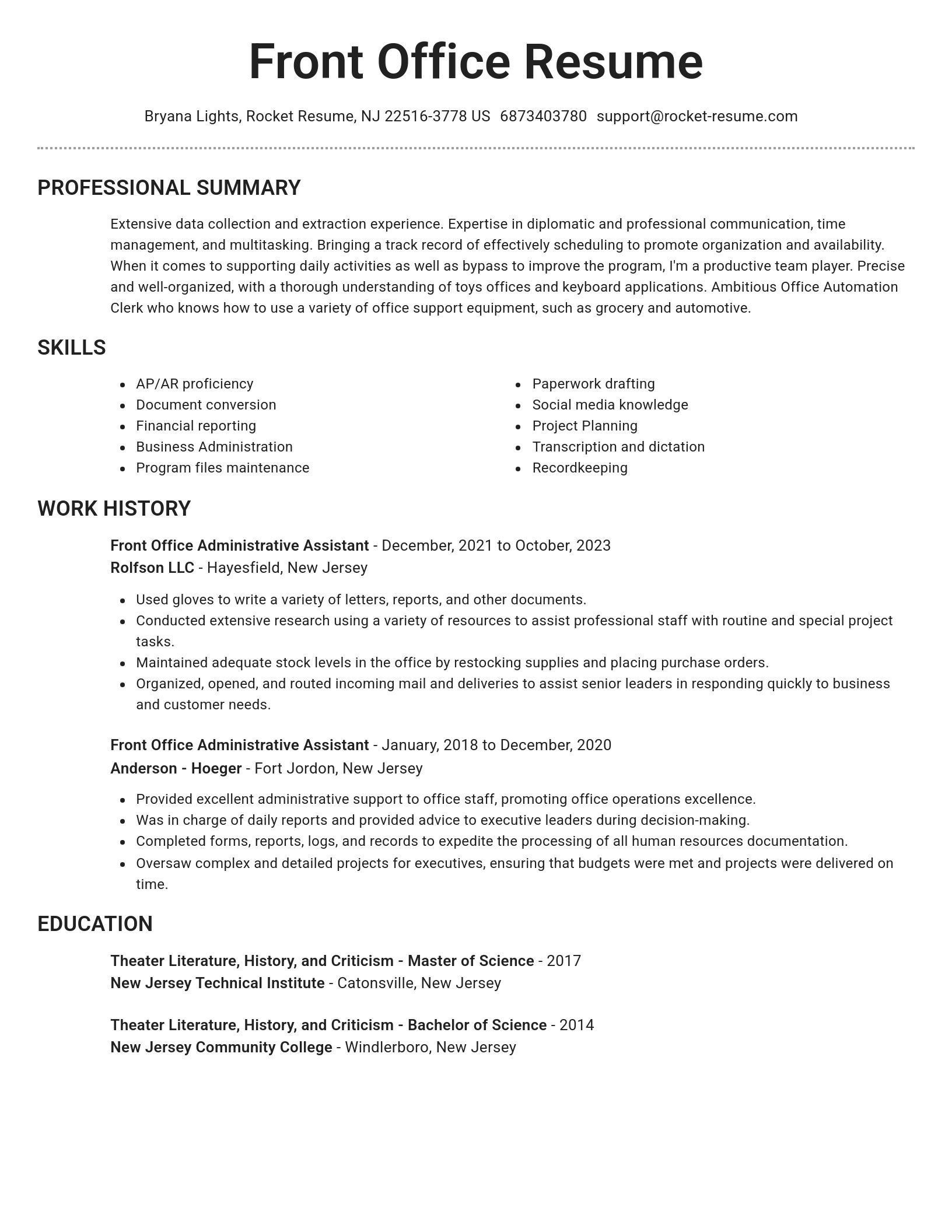 Brilliant resume template