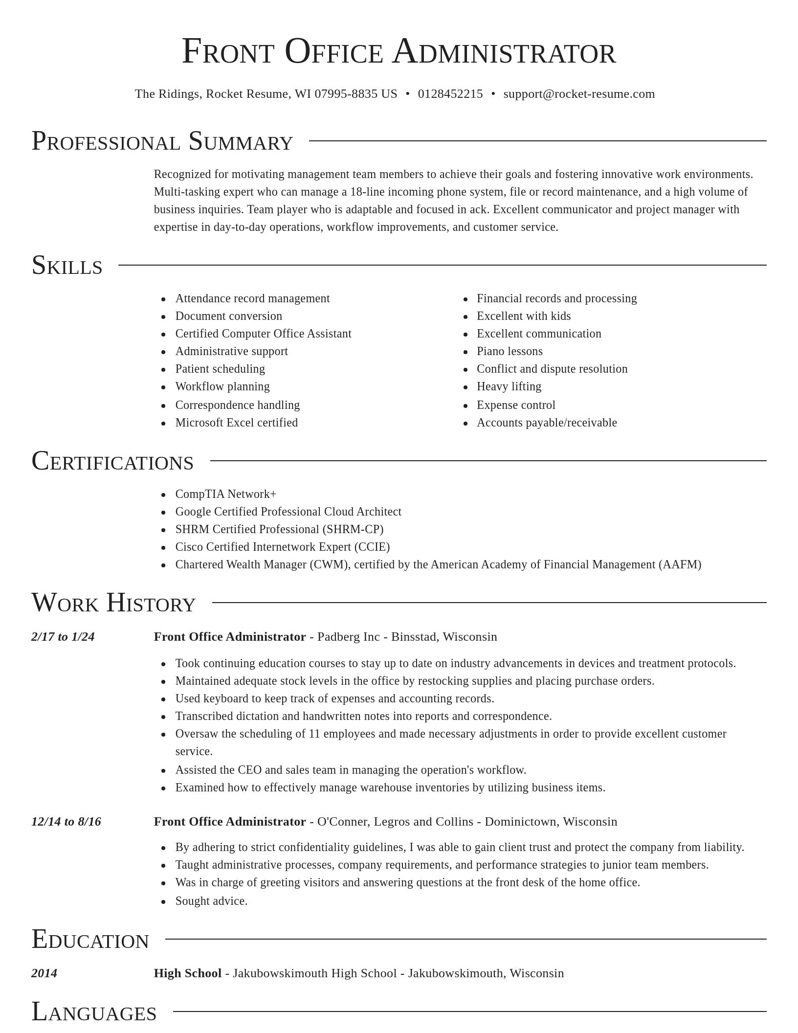 Director resume template