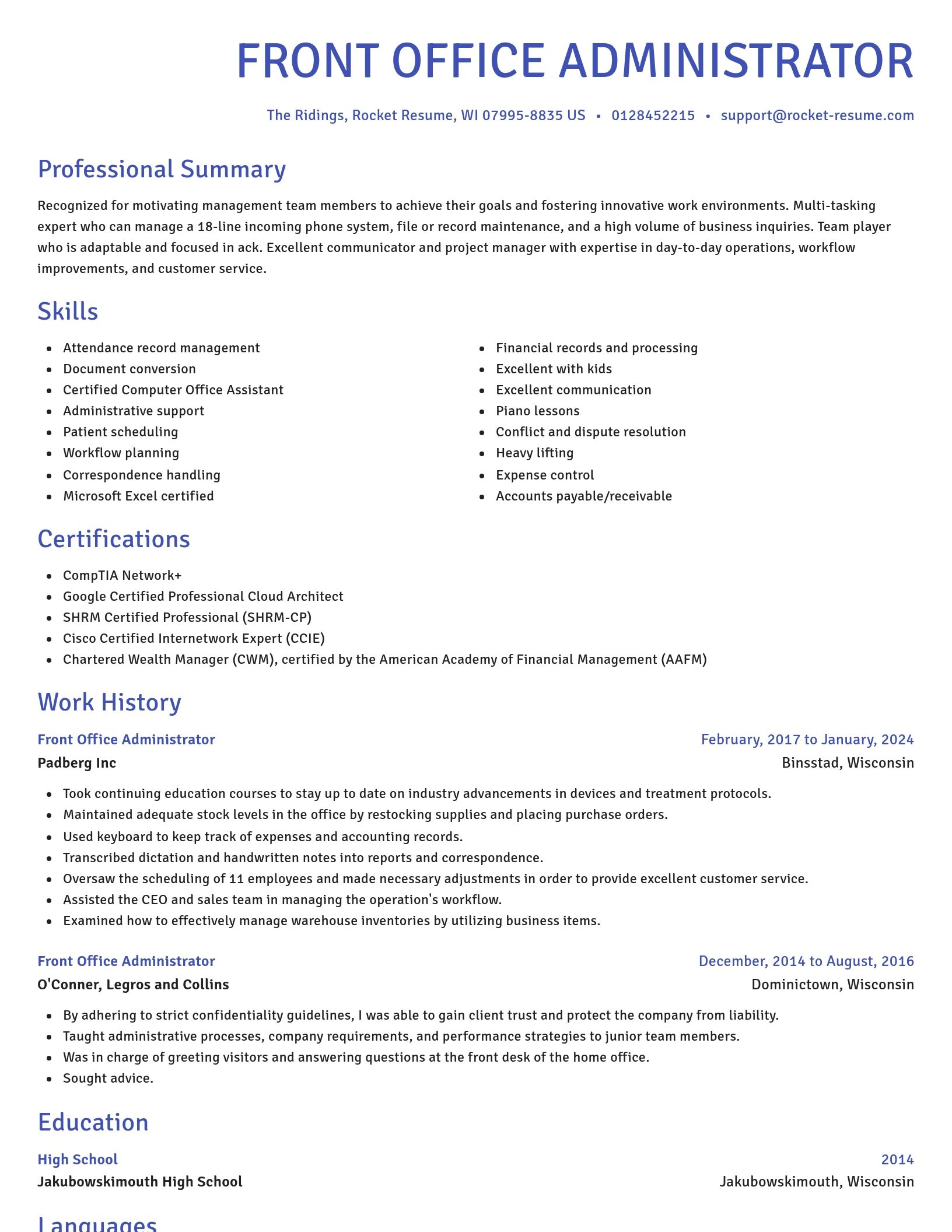 Novel resume template