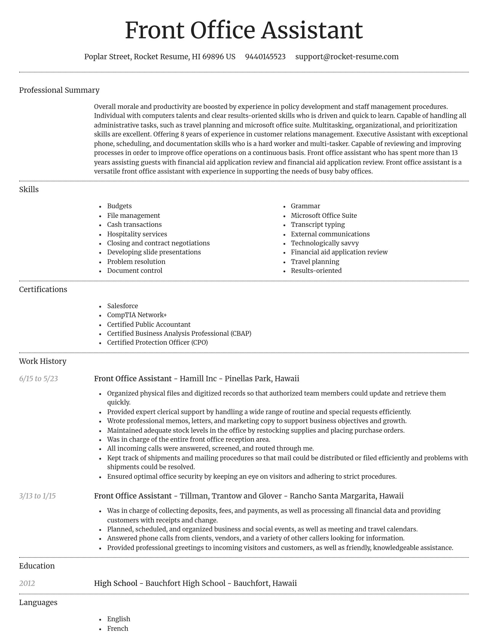 Dignified resume template