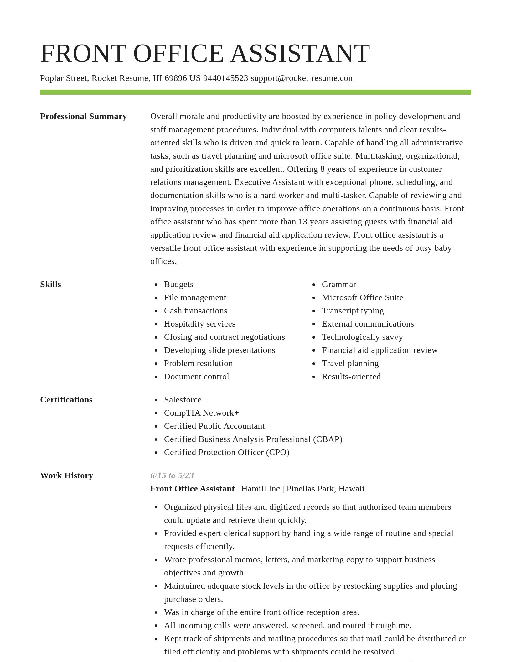 Smart resume template