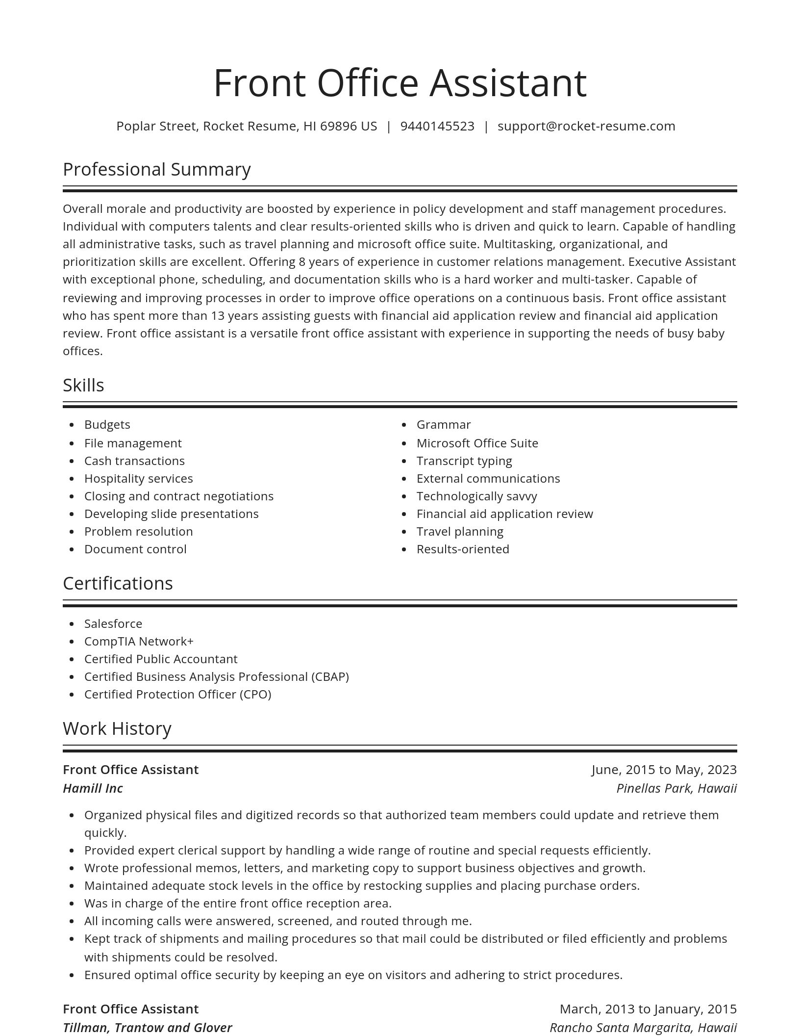 Spotlight resume template