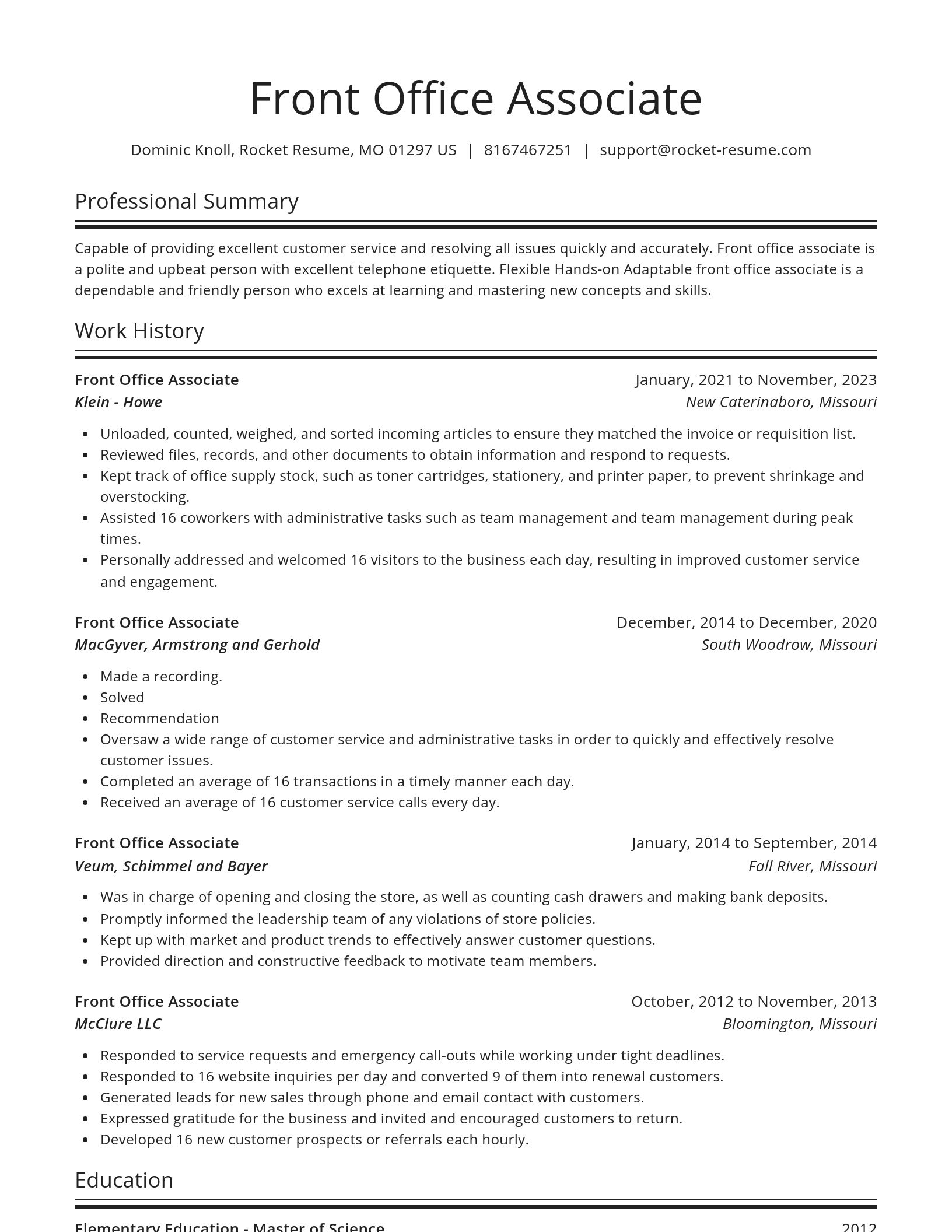 Spotlight resume template
