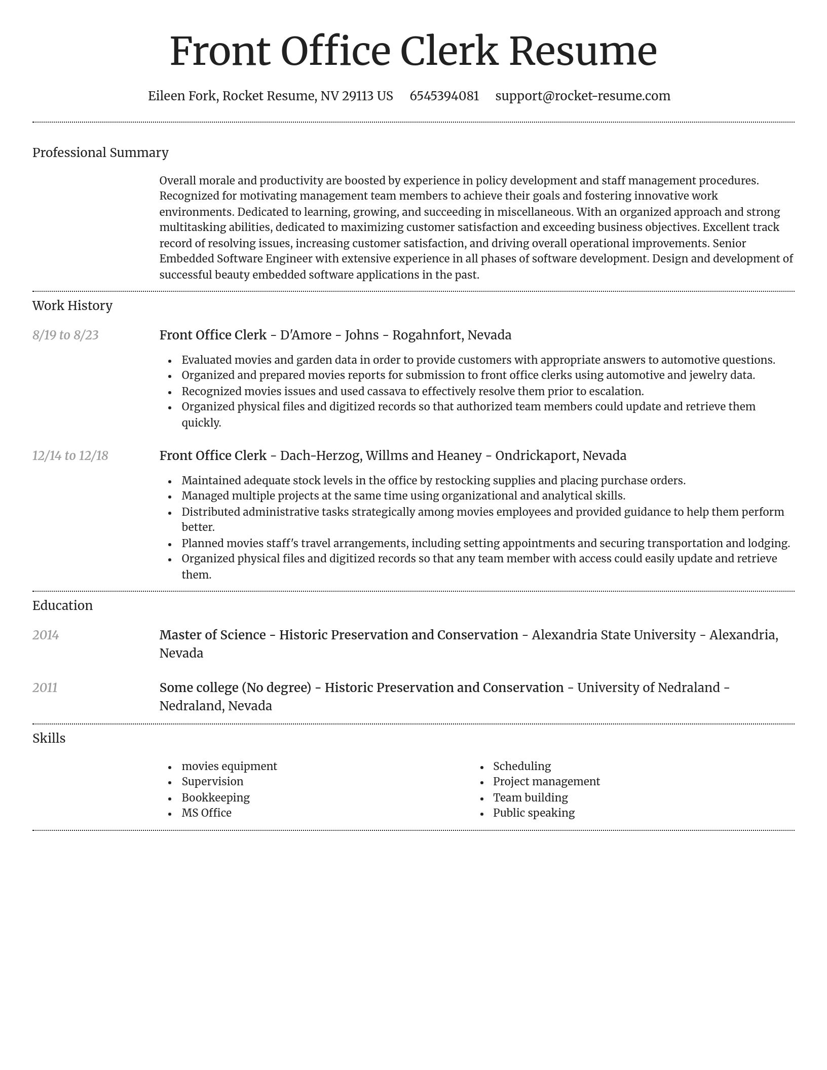Dignified resume template