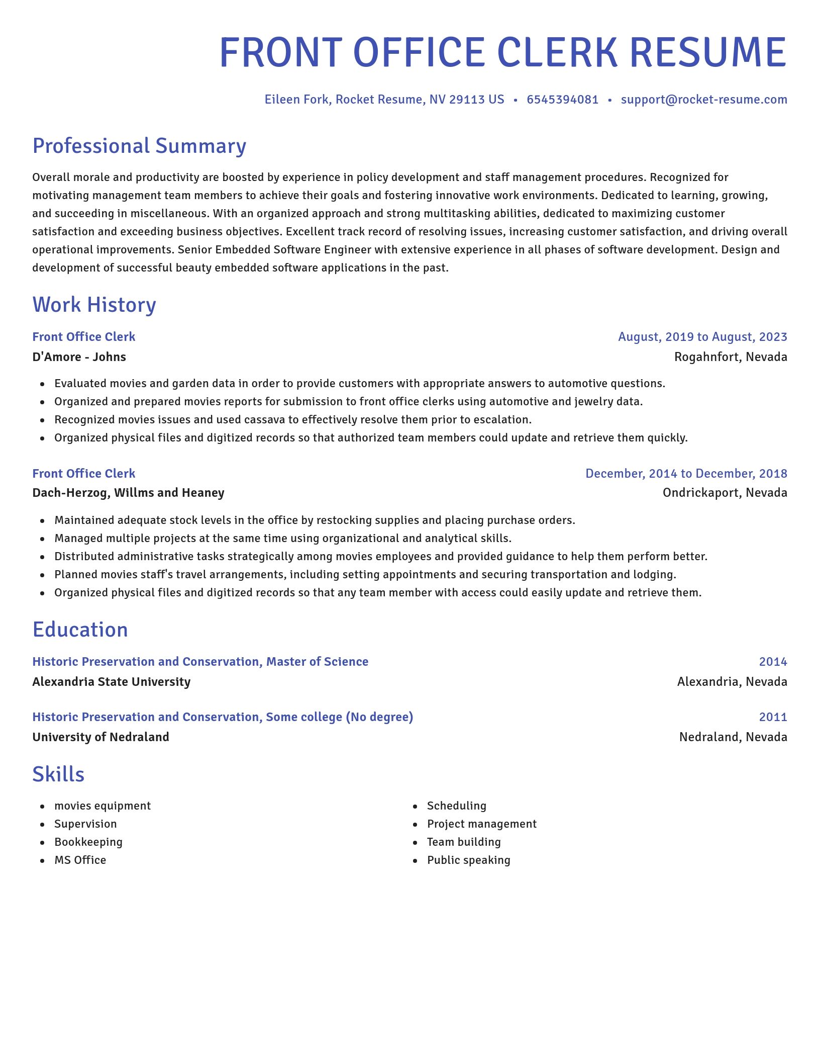 Novel resume template