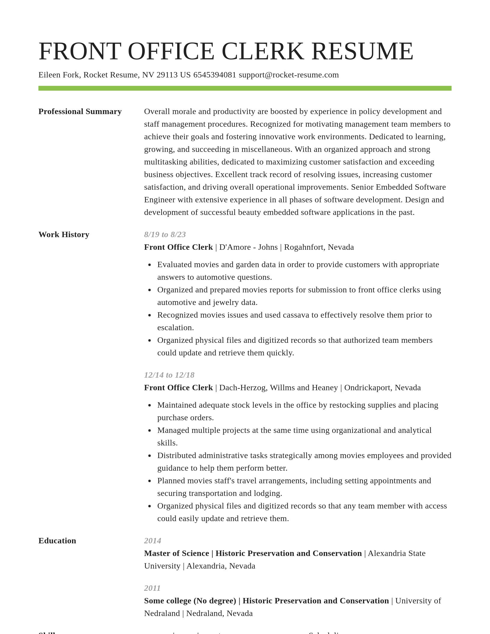 Smart resume template