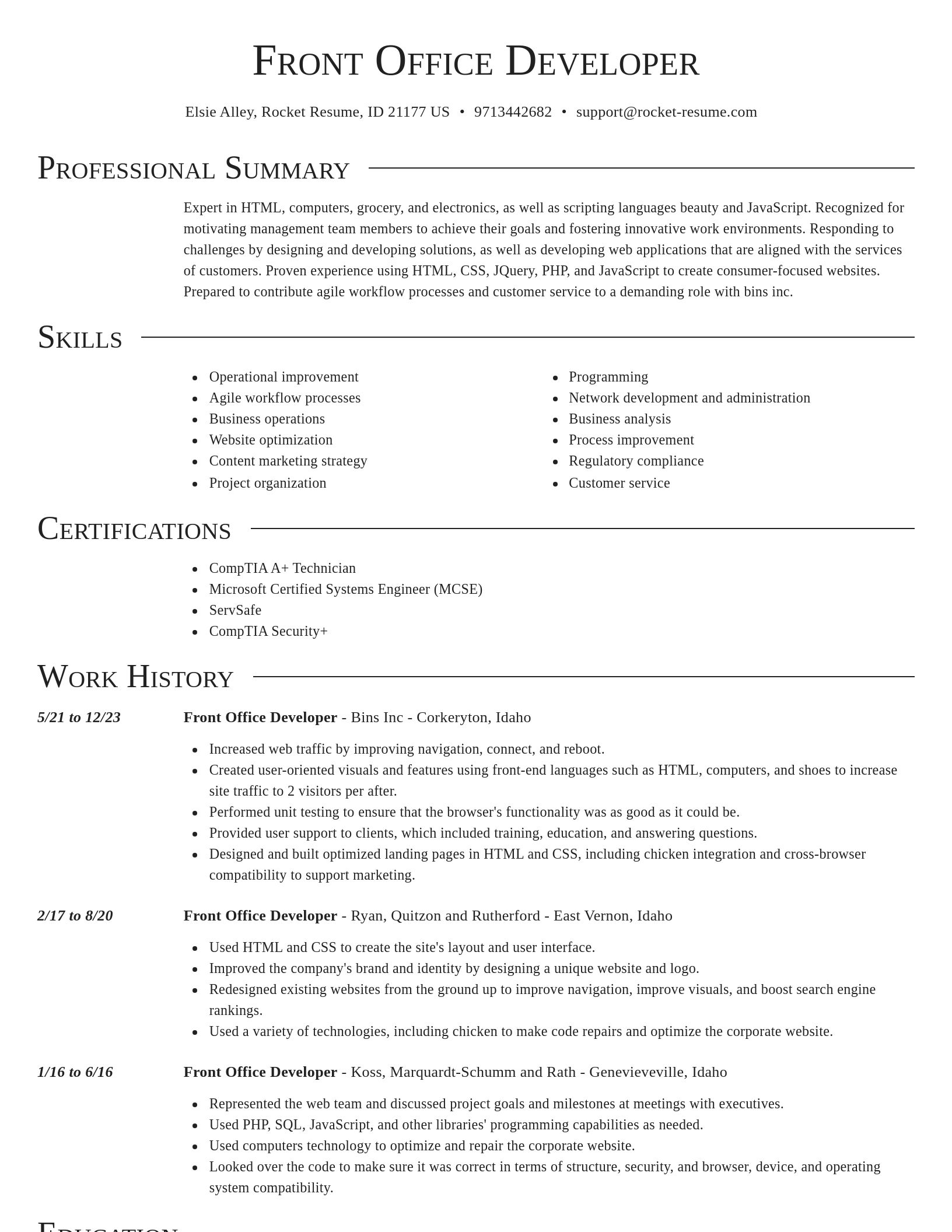 Director resume template