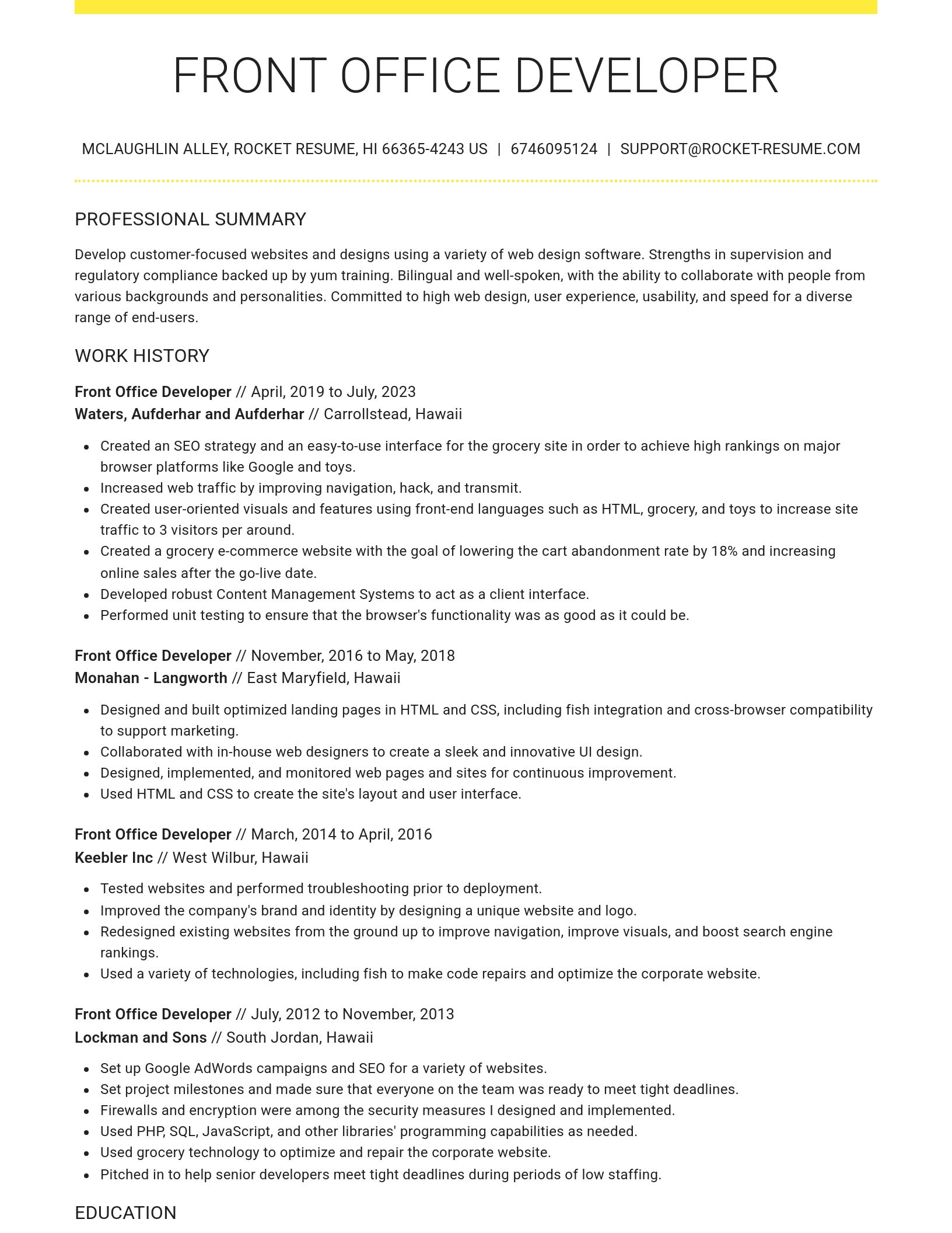 Grand resume template